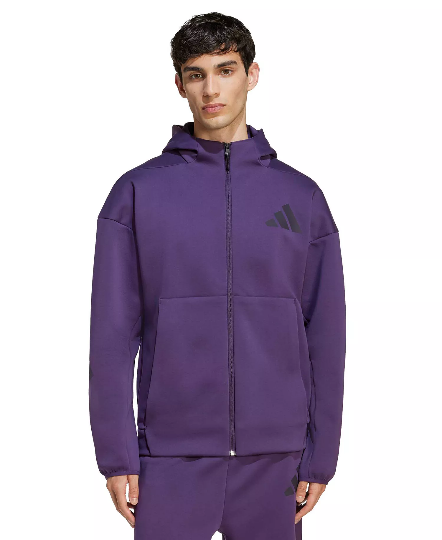 Men's Z.N.E. Full-Zip Hooded Sportswear Track Jacket - Dark Purple - L