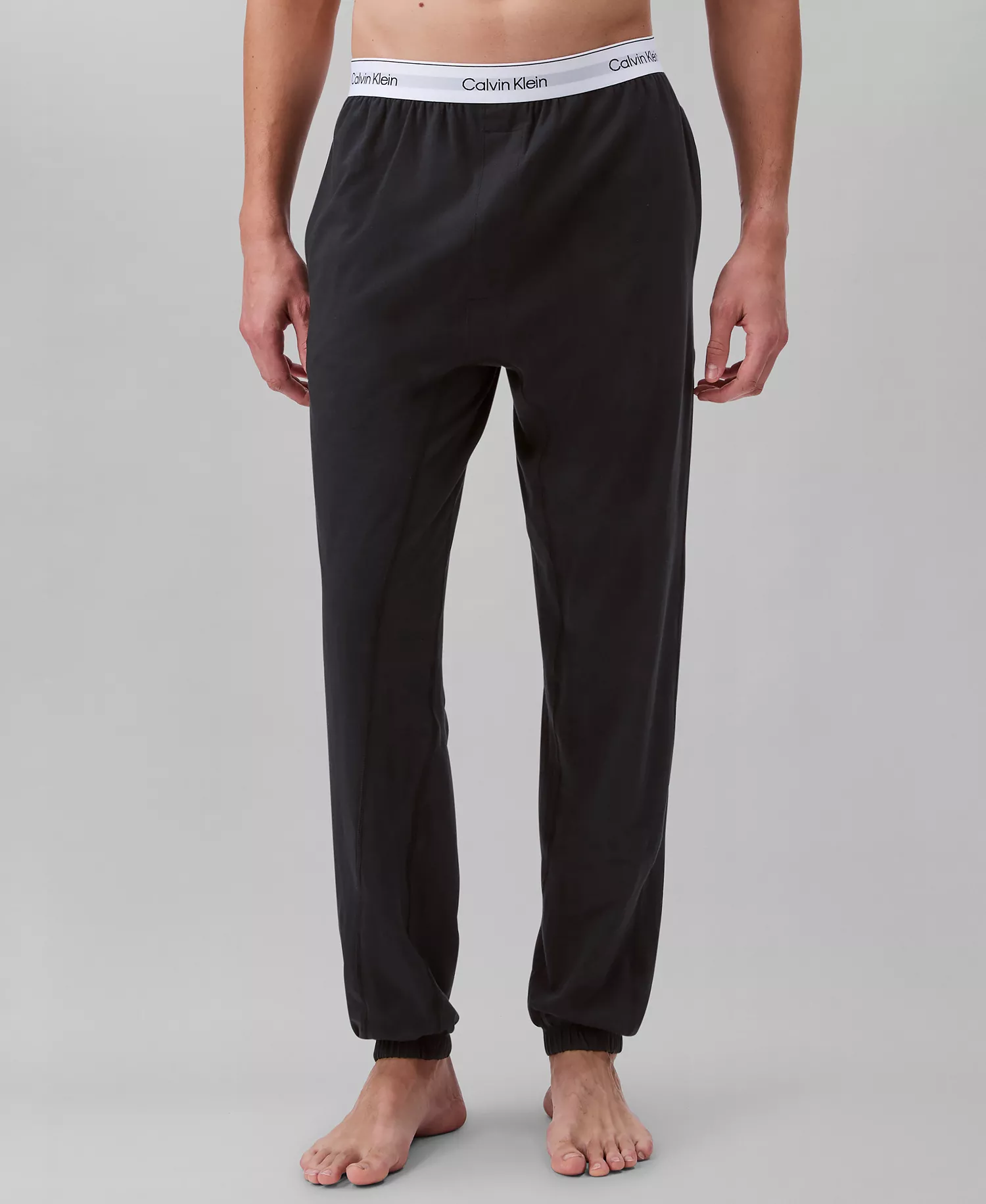 Men's Modern Cotton Logo Pajama Jogger - Black - L