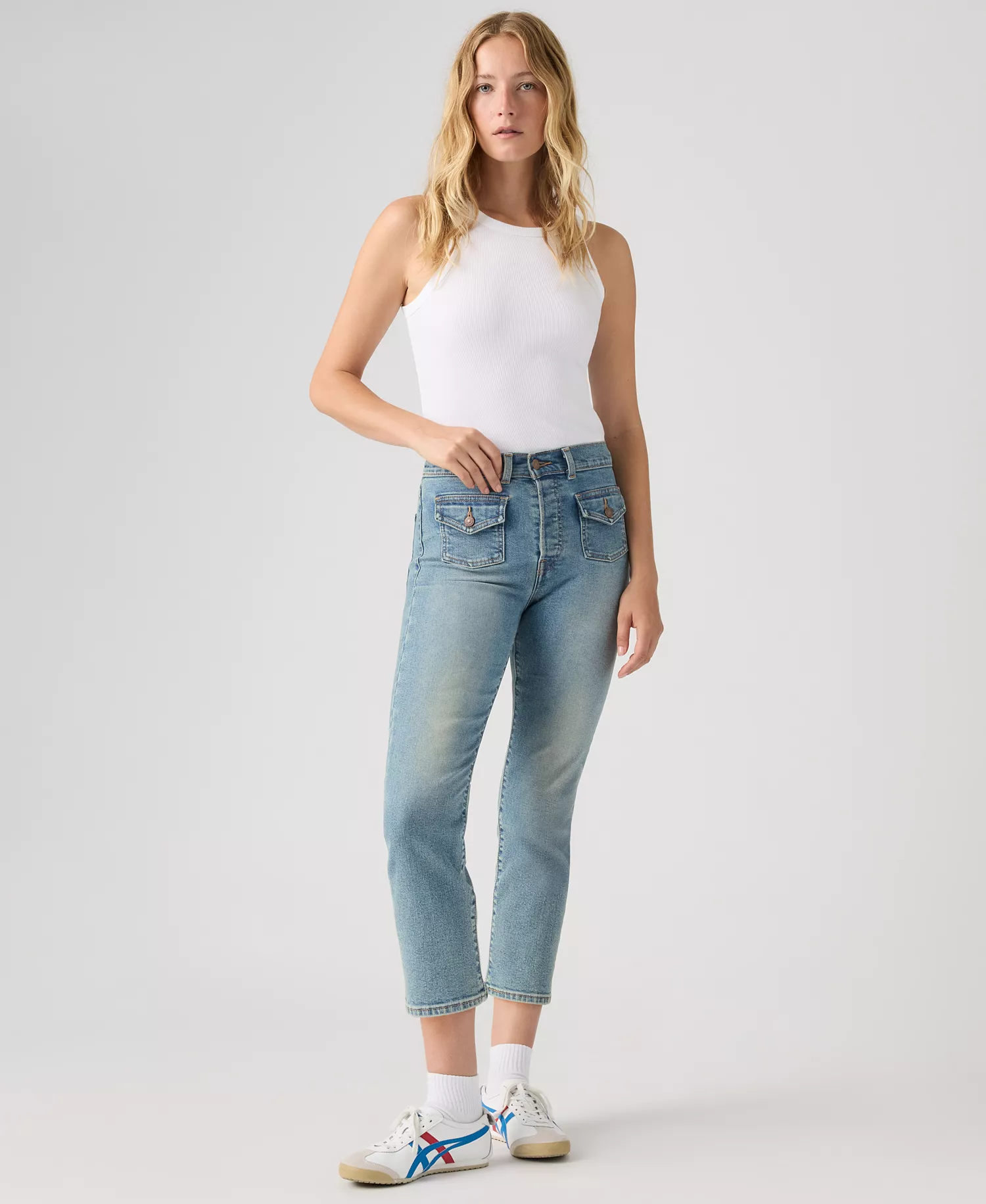 Women's Wedgie Flap Pocket High Rise Cropped Jeans - Lunch Plan - 25S