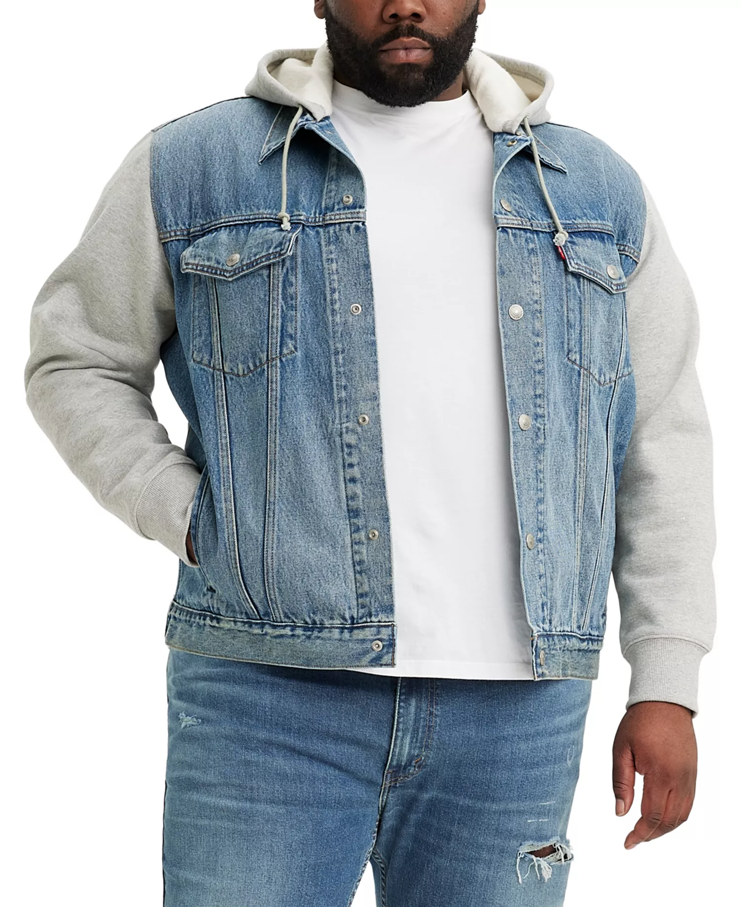 Levi’s® Men's Big & Tall Relaxed-Fit Hooded Trucker Jacket - Candy Man - 2XLT