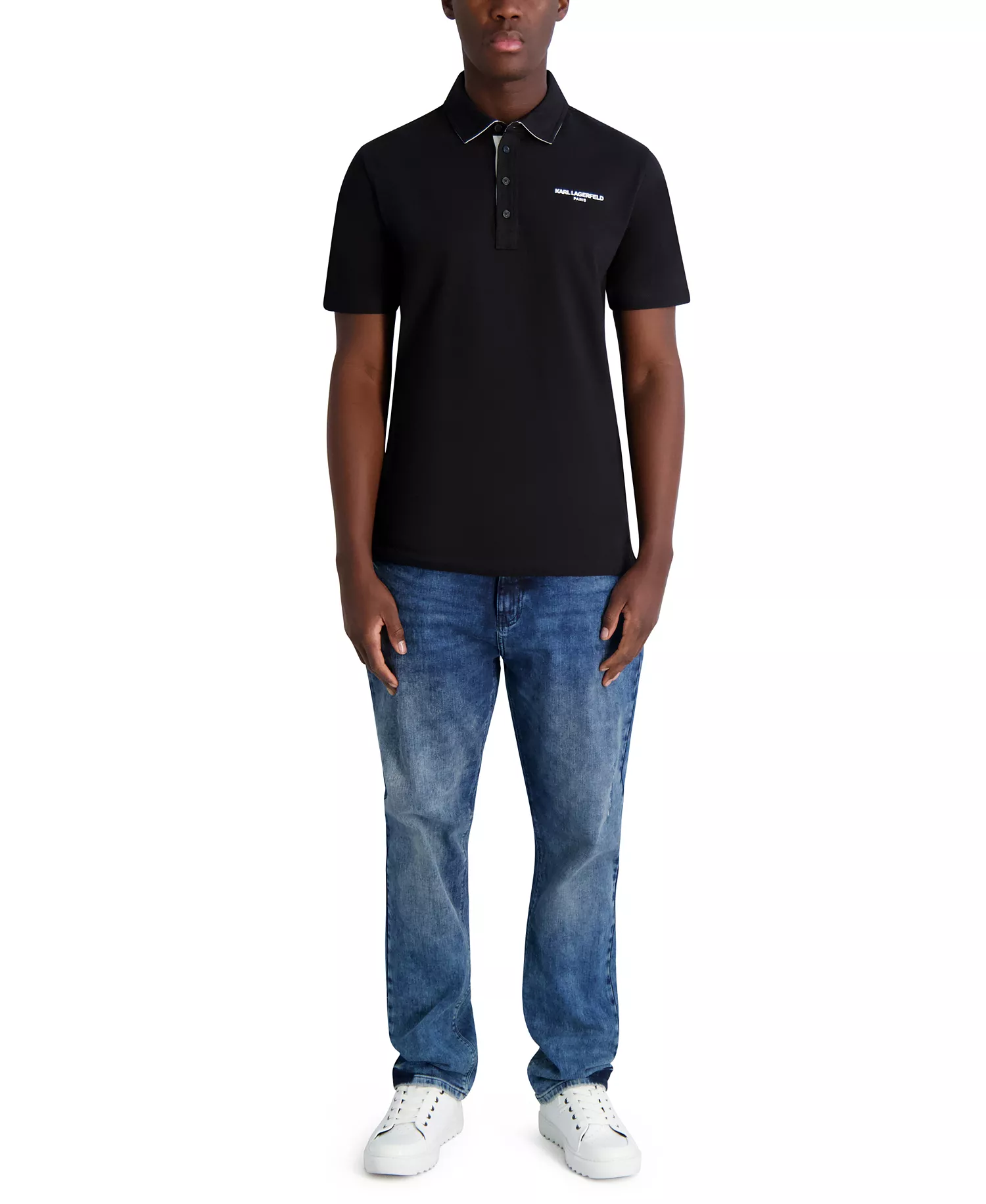 Men's Logo Polo Shirt - Black - L