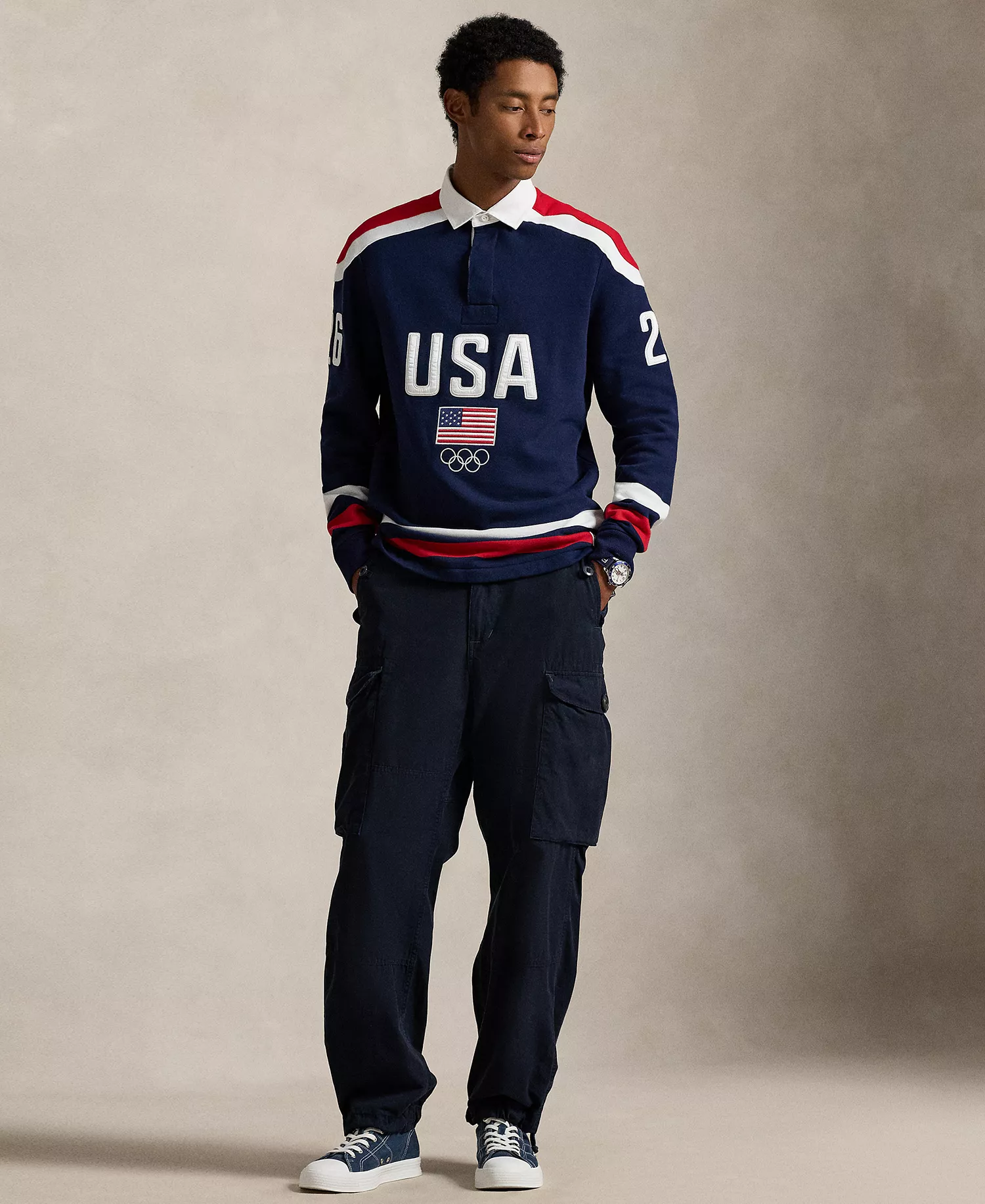 Men's Team USA Rugby Sweatshirt - Refined Navy Multi - L