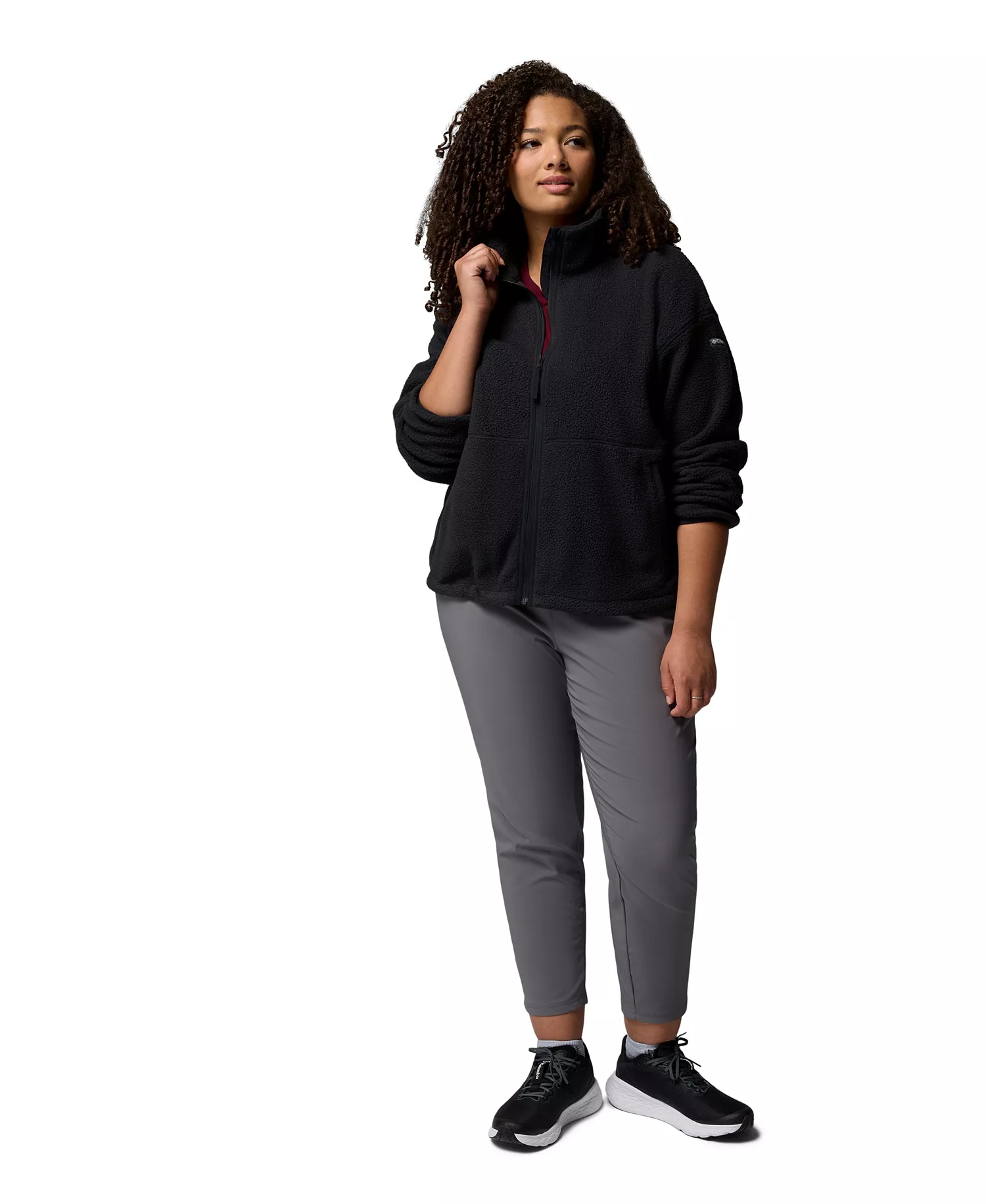 Plus Kenton Full-Zip Fleece Jacket - Black - 1X