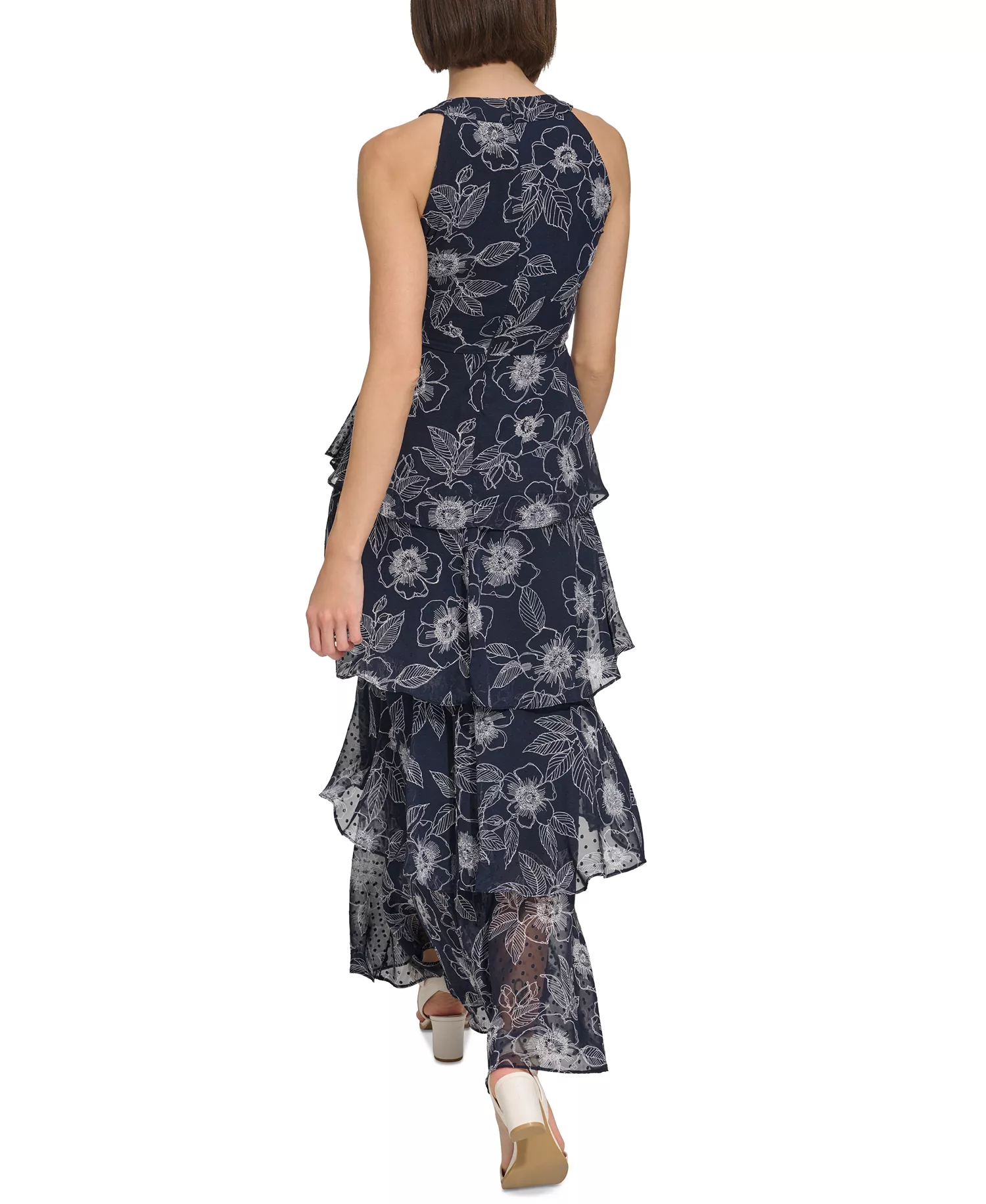 Women's Tiered Chiffon Maxi Dress  - Sky Capt/i - 10