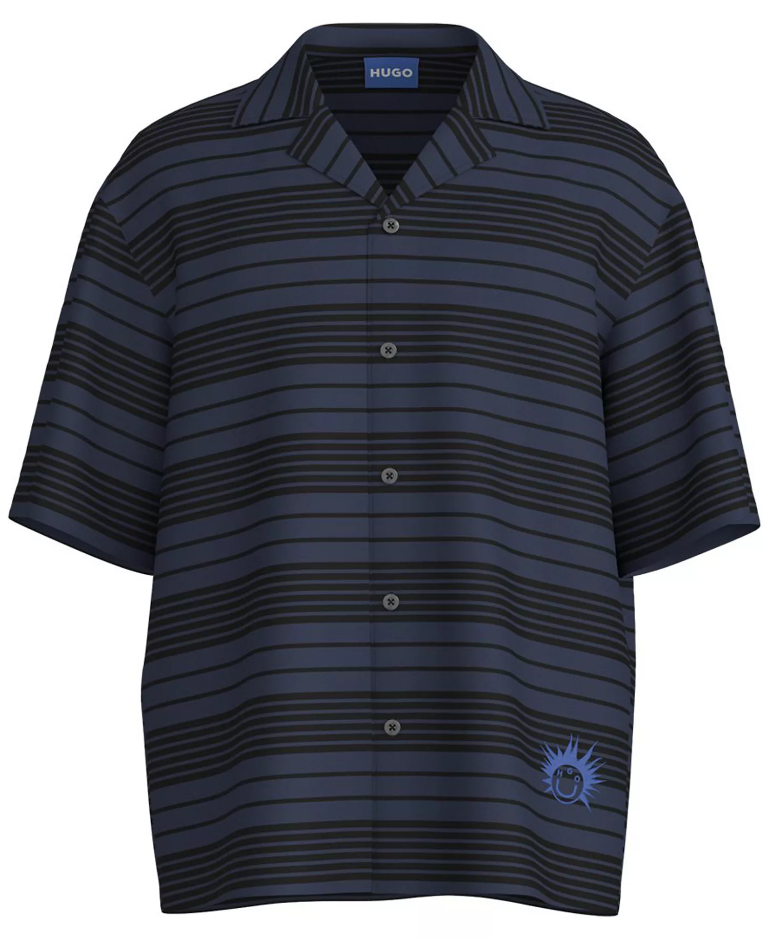 Men's Stripe Graphic Shirt - Navy - S