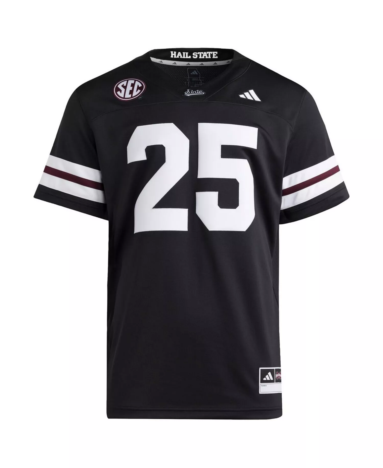 Men's 25 Black Mississippi State Bulldogs Premier Strategy Jersey - Black - 2XL