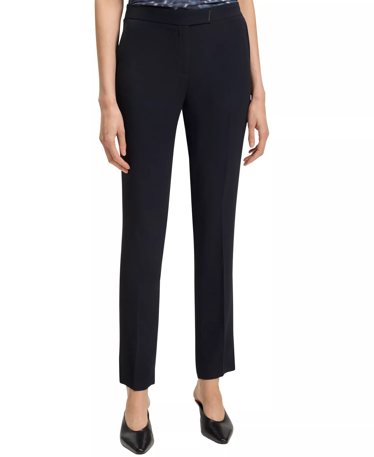 Women's Slit Hem Slim-Fit Pants - Dark Blue - 0