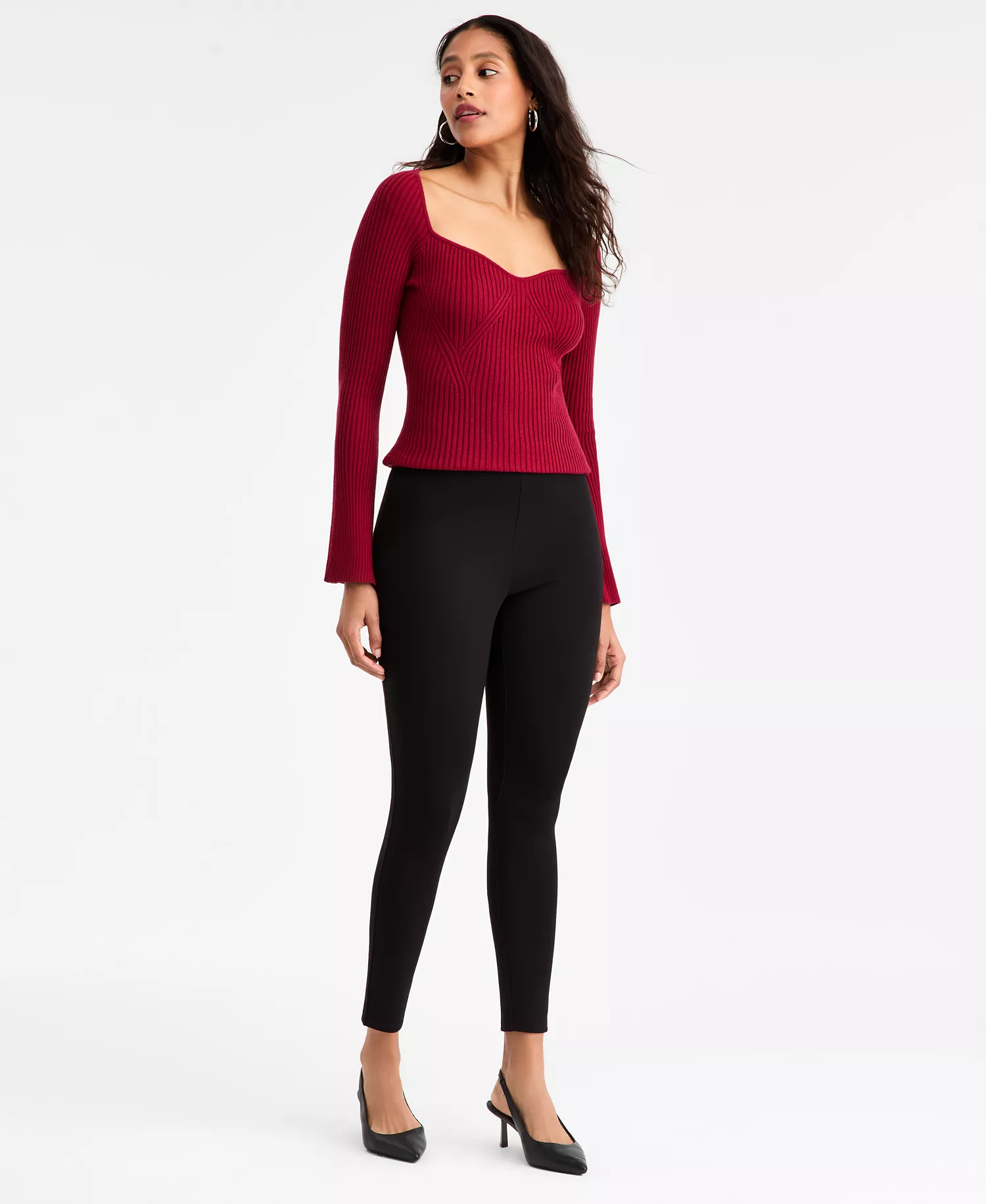 Women's Skinny Pull-On Leggings, Macy's Exclusive - Deep Black - S