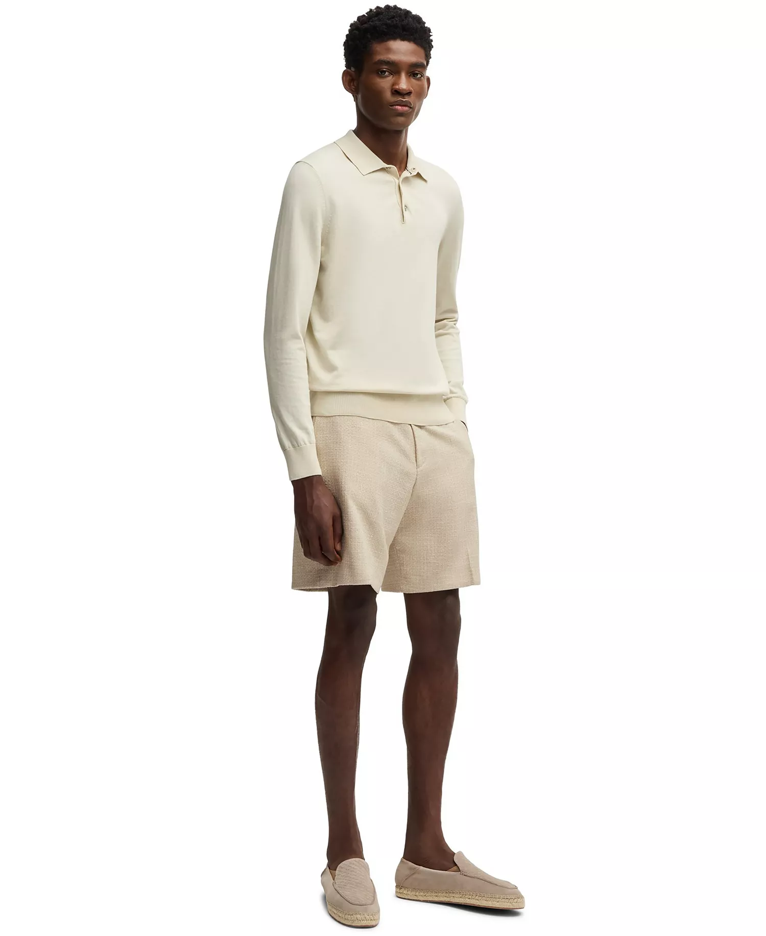 Men's Stretch Tweed Formal 8" Shorts - Open Beige - 30R