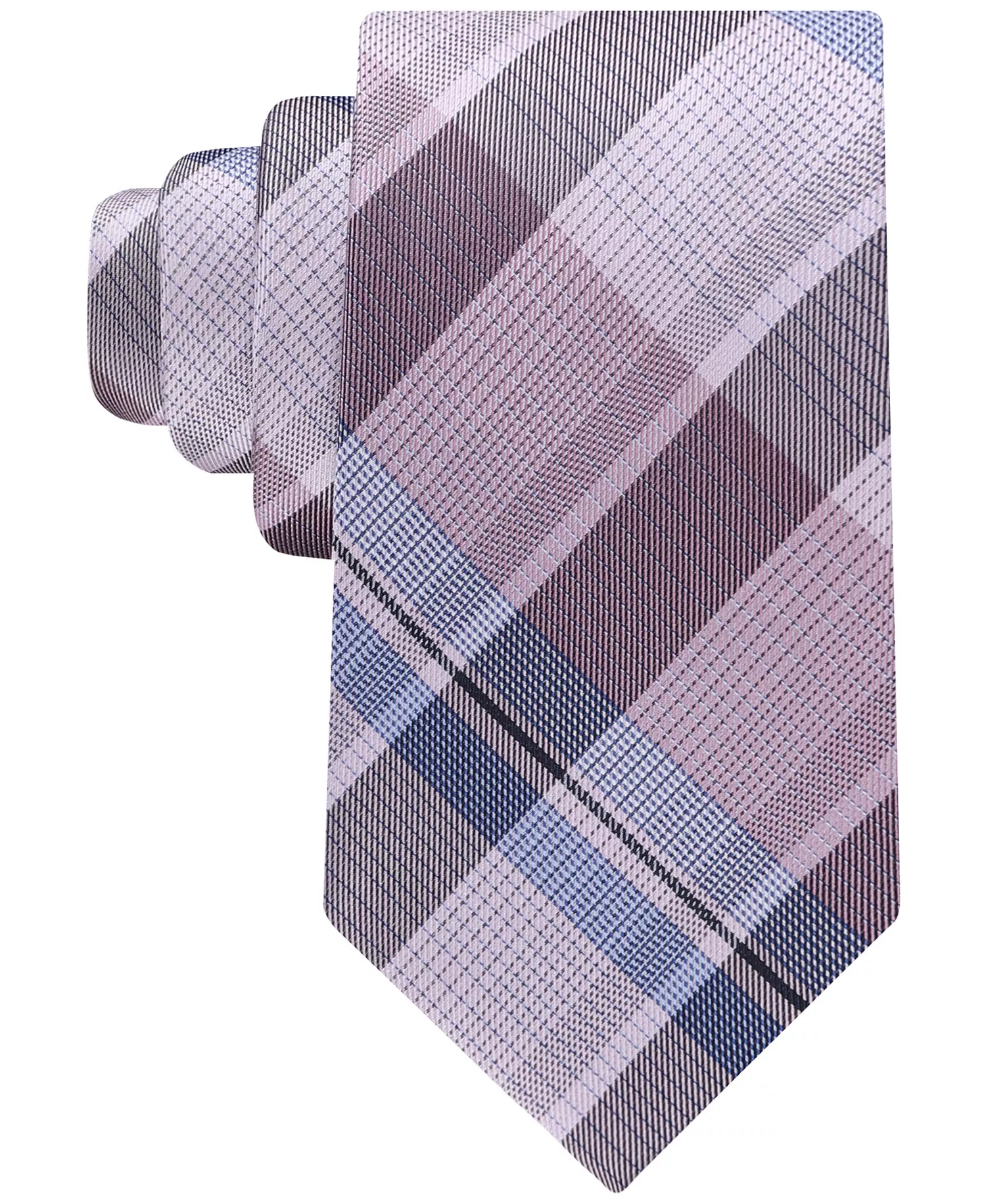 Men's Rowe Plaid Tie - Navy/pink - ONE SIZE