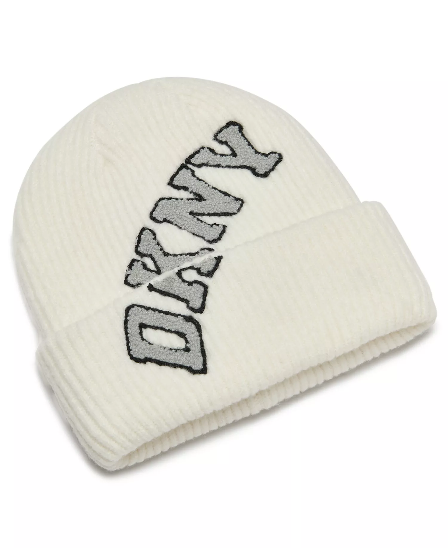 Women's Varsity Knit Logo Beanie - Ivory - ONE SIZE
