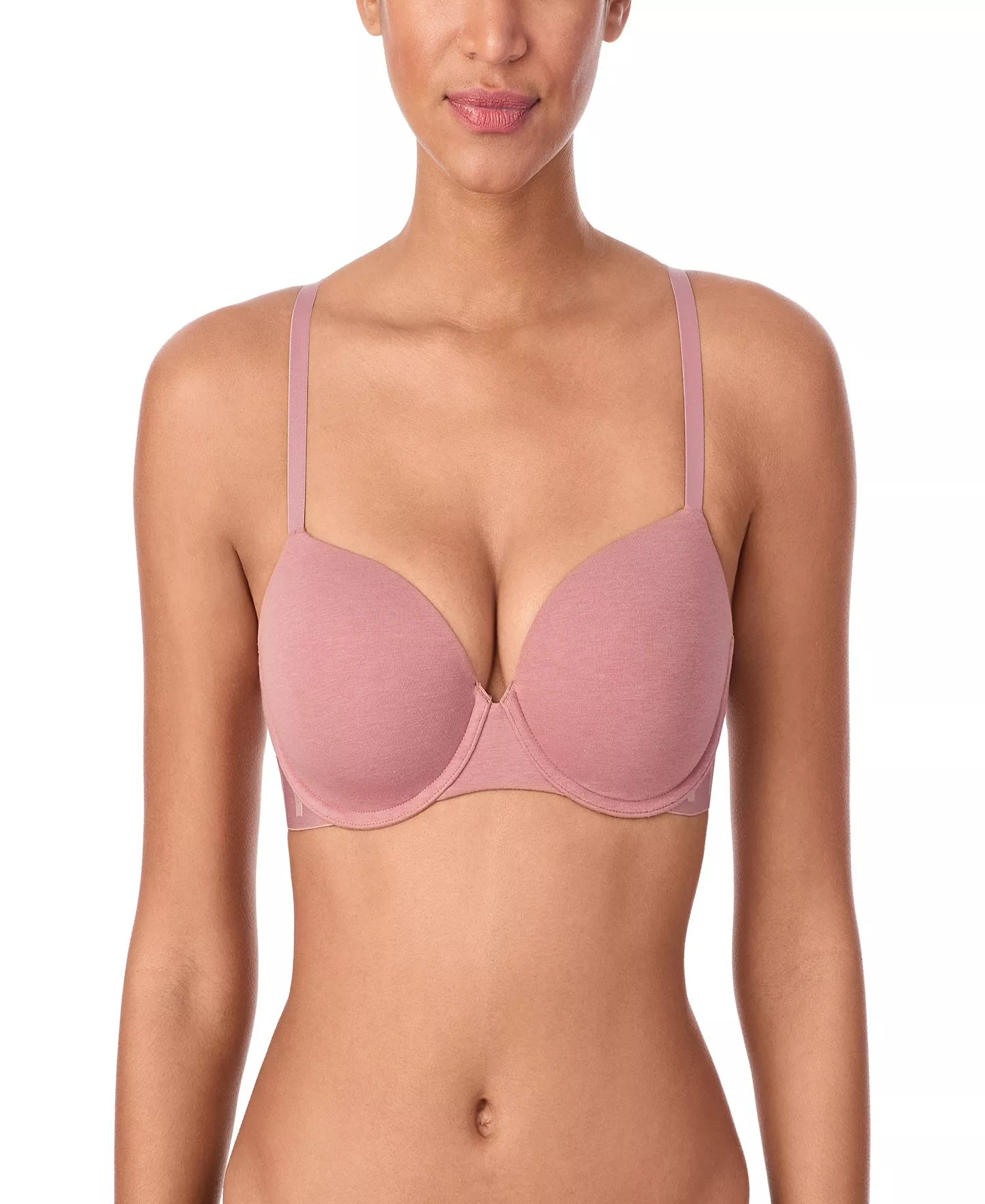 Women's Cozy Boyfriend T-Shirt Bra DK7511 - Rosewood - 32 - B