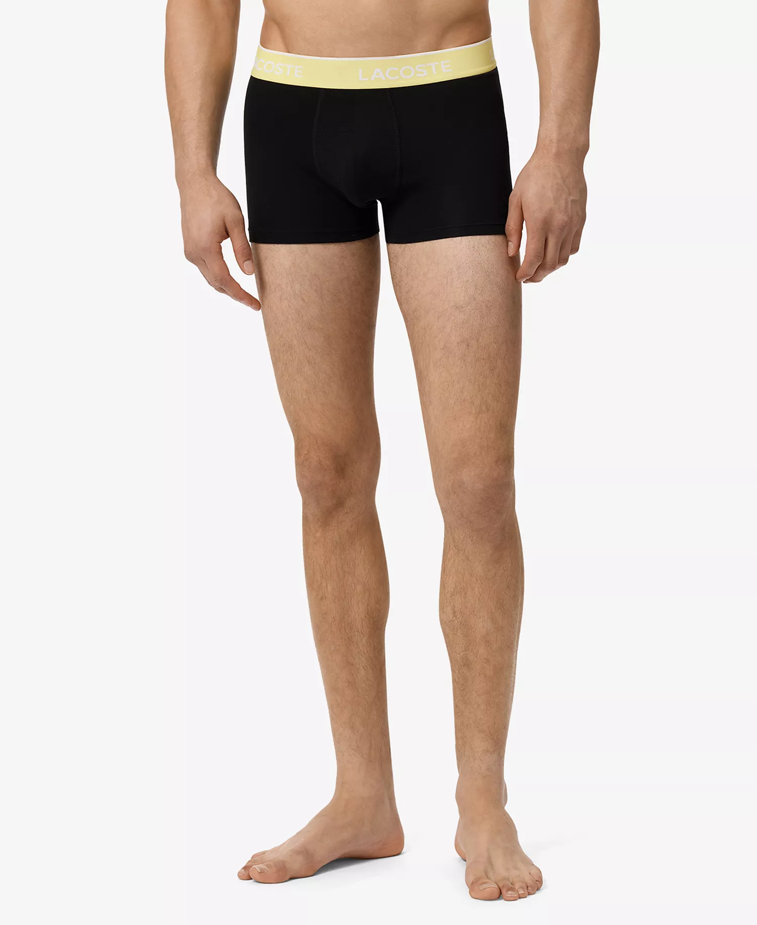 Men's Cotton Stretch Color Waistband Trunks, 3-Pack - 2Qi_black/albizia - L