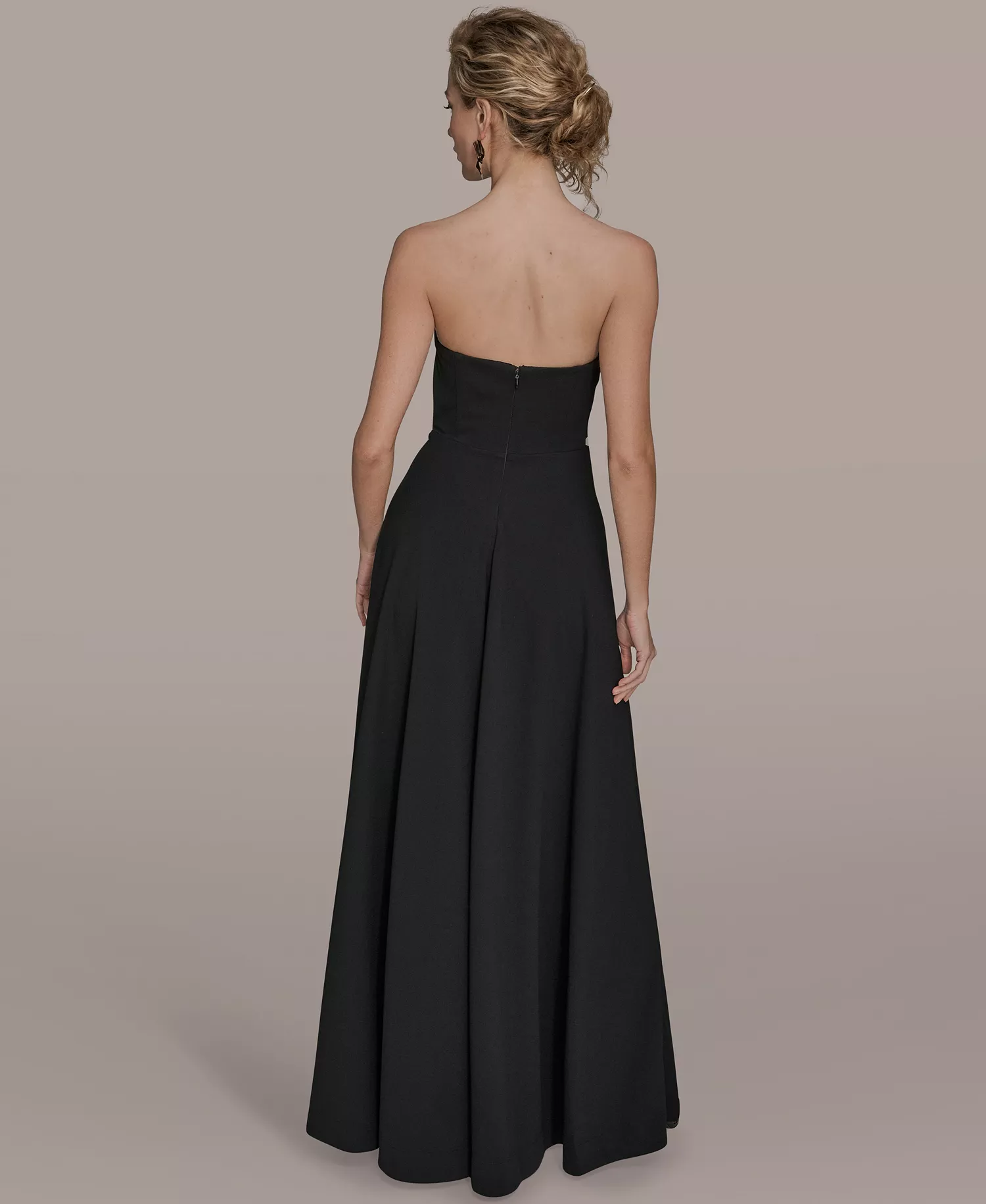 Women's Strapless Floral Hot Fix Maxi Dress - Black Multi - 10