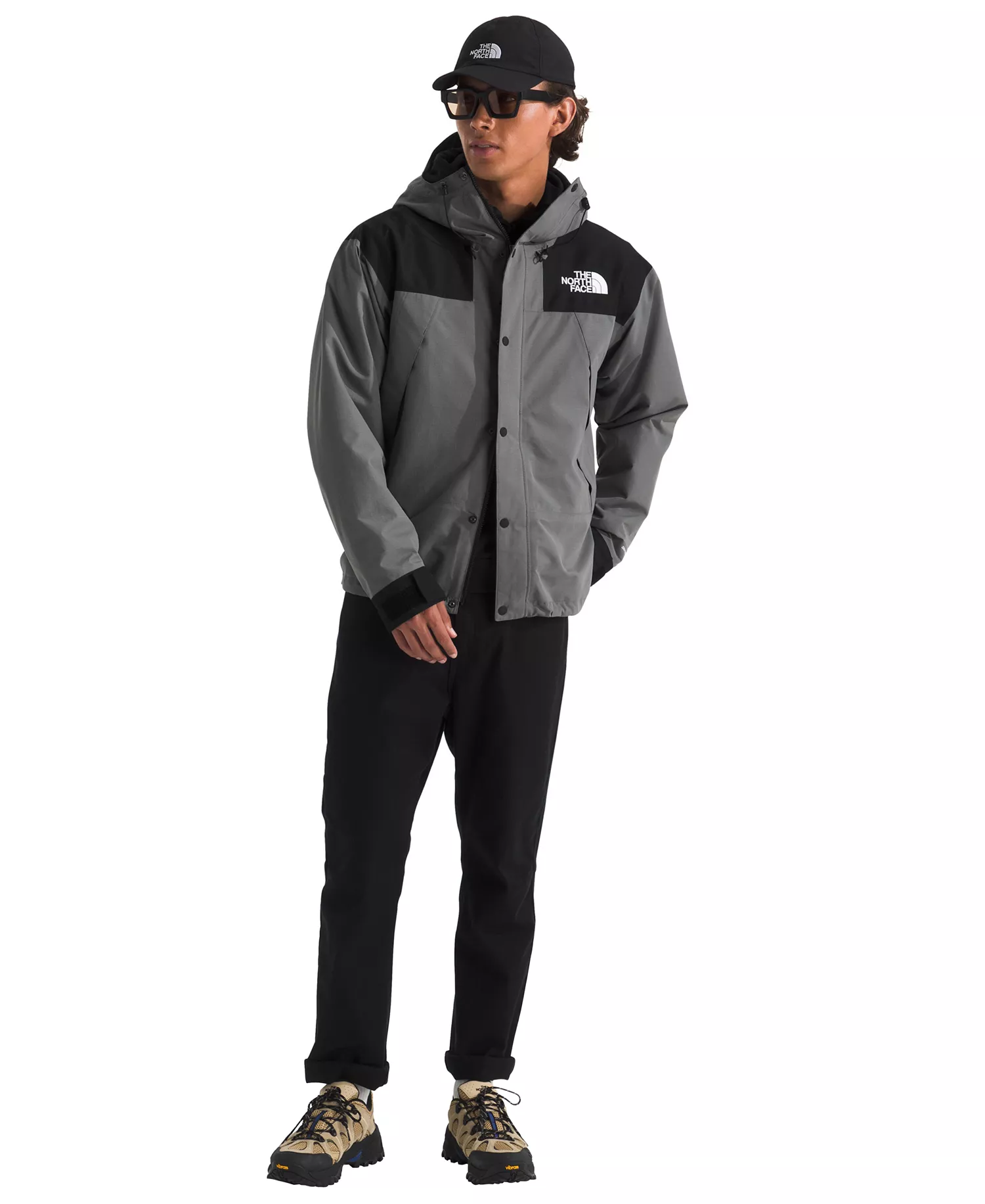 Men's Dryvent Mono Mountain Hooded Jacket - Smoked Pearl/tnf Black - 2XL