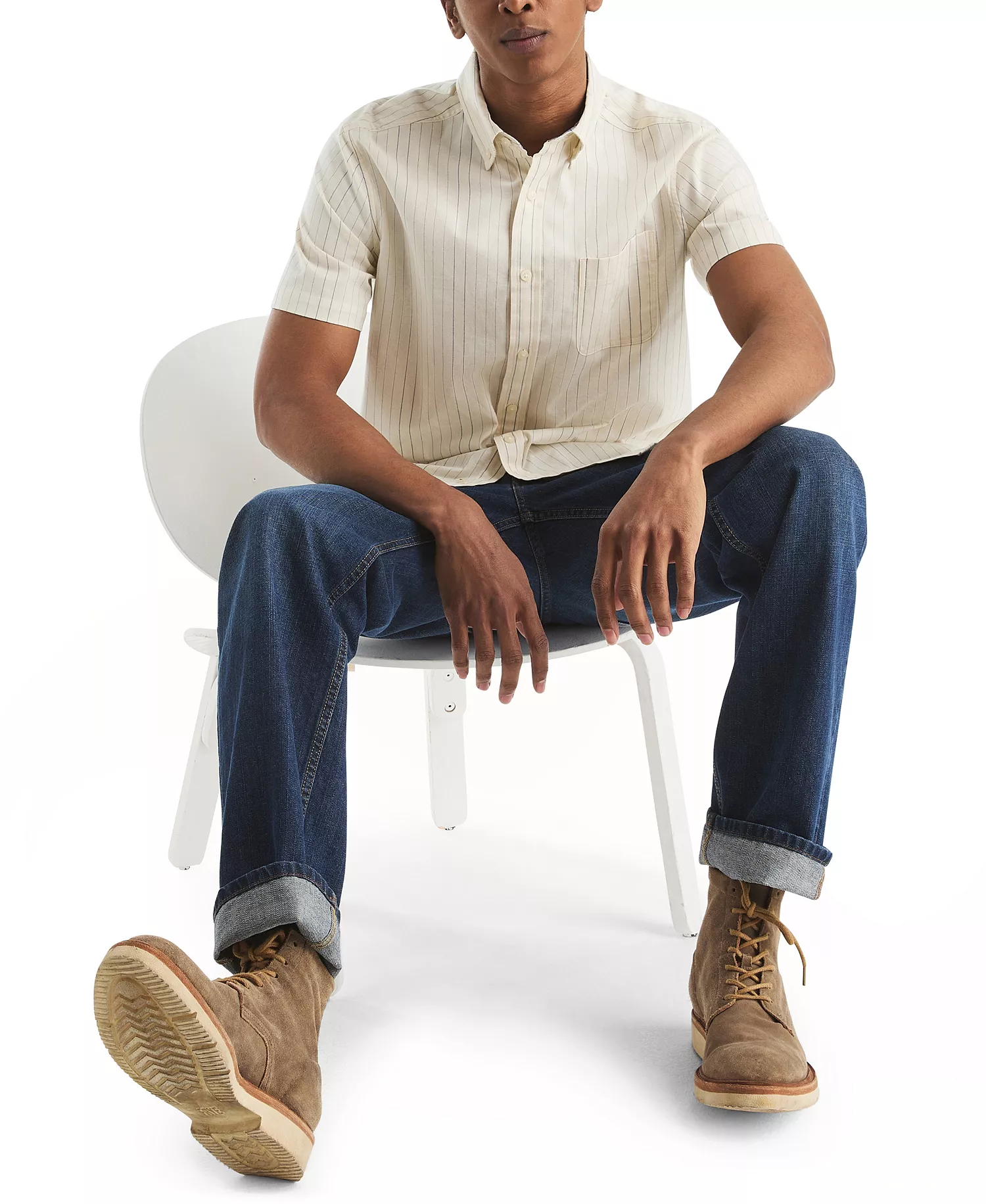 Men's Oxford Stripe Shirt - Tahiti Vanilla - 2XL