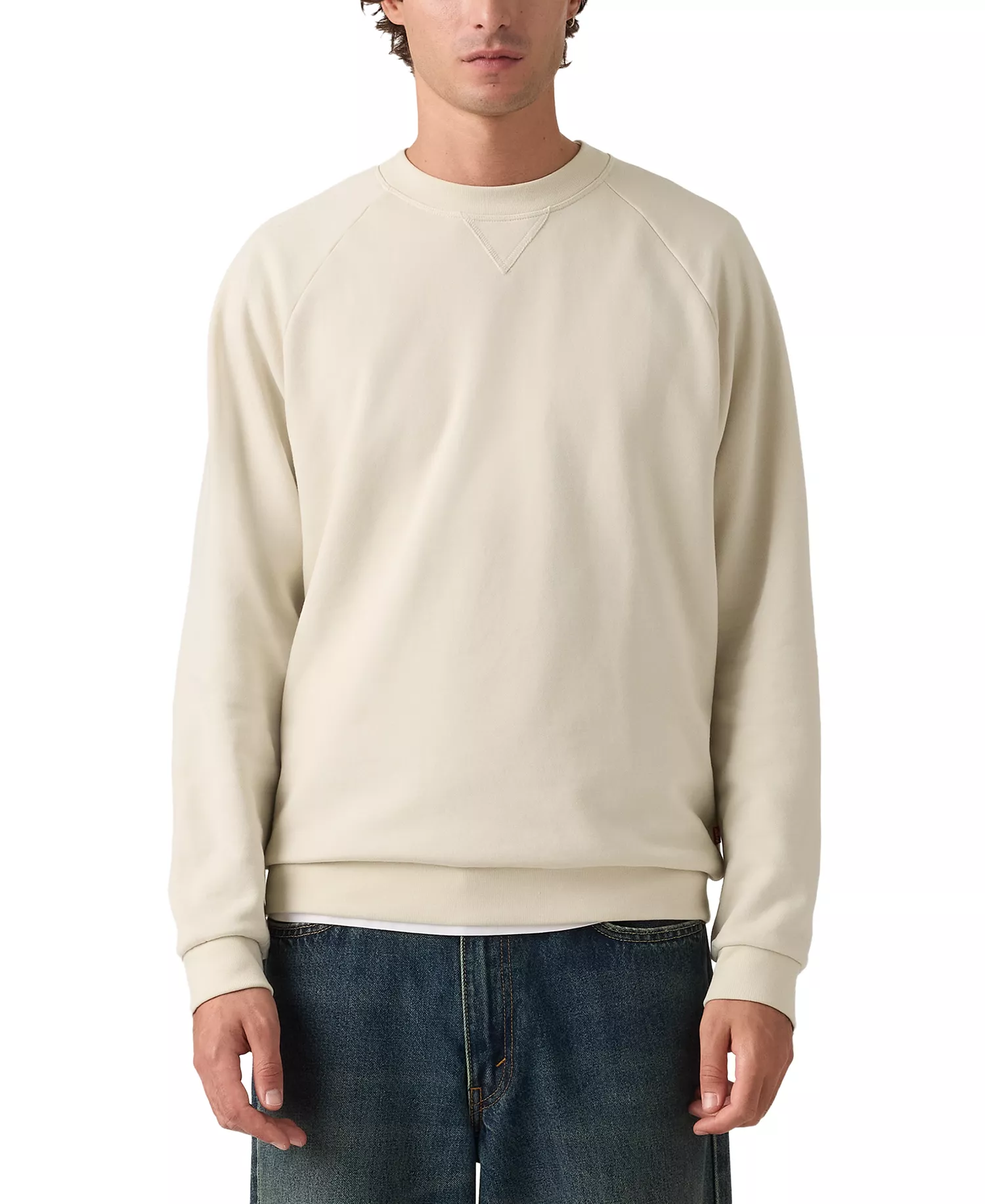Men's Relaxed-Fit Crewneck Sweatshirt - Cream - 2XL