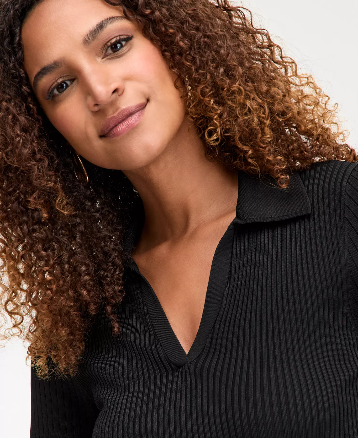 Women's Johnny Collar Sweater, Macy's Exclusive - Deep Black - XL