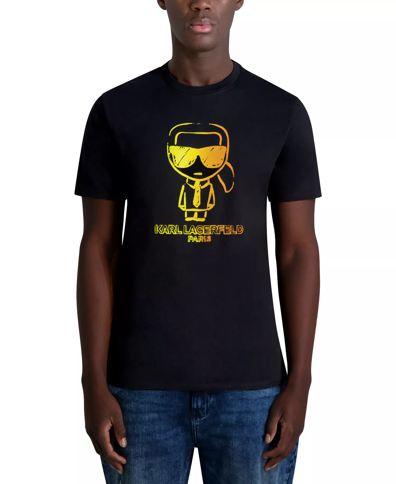 Men's Outline Character Logo Graphic T-Shirt - Black - S