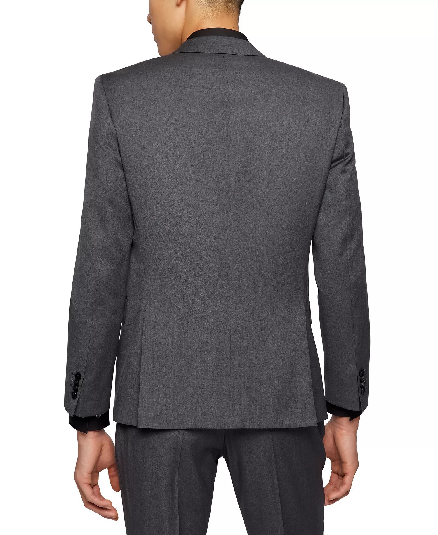 BOSS Men's Single-Breasted Suit Jacket - Dark Gray - 34R