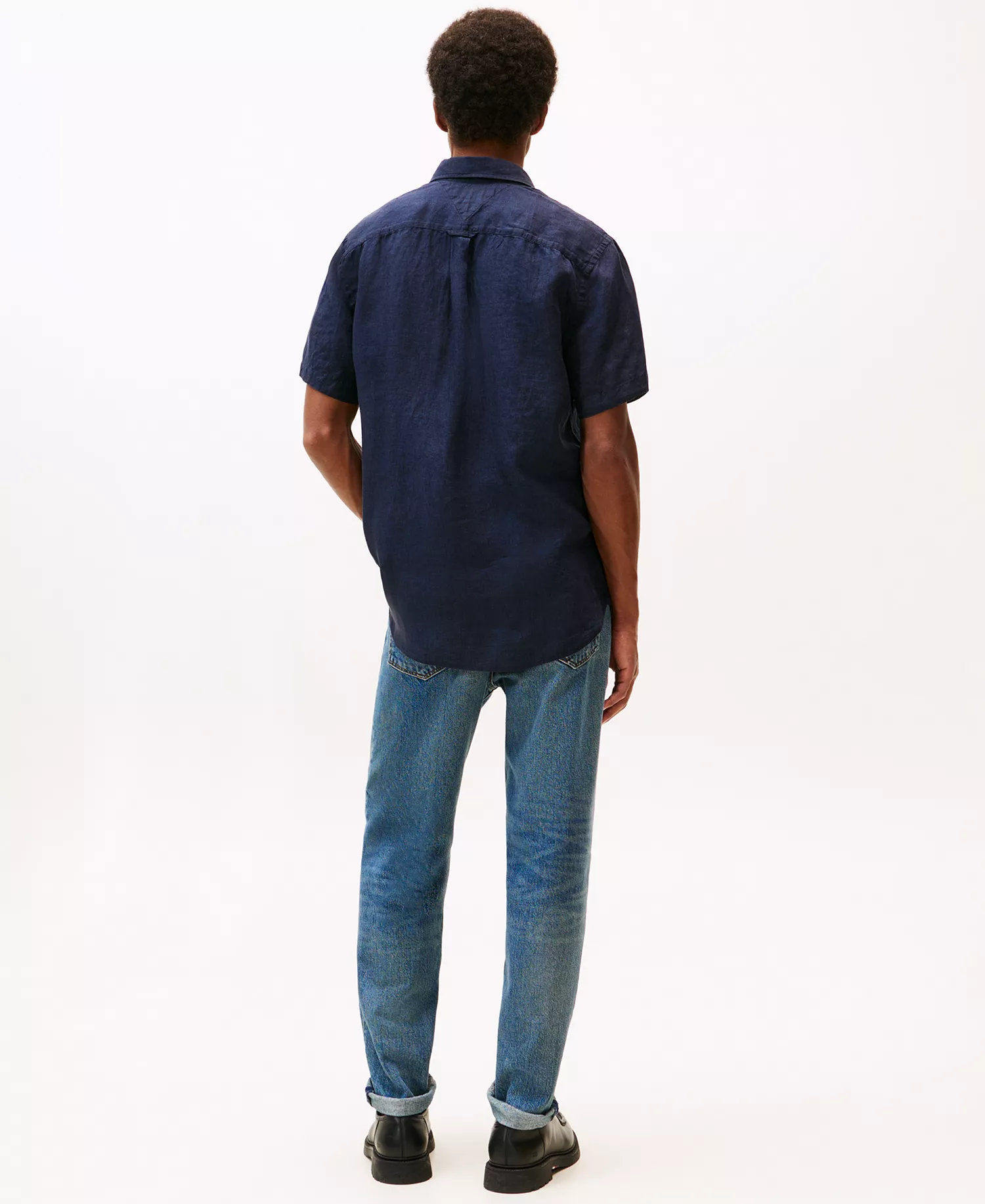 Men's Regular-Fit Linen Short-Sleeve Shirt - Desert Sky - L