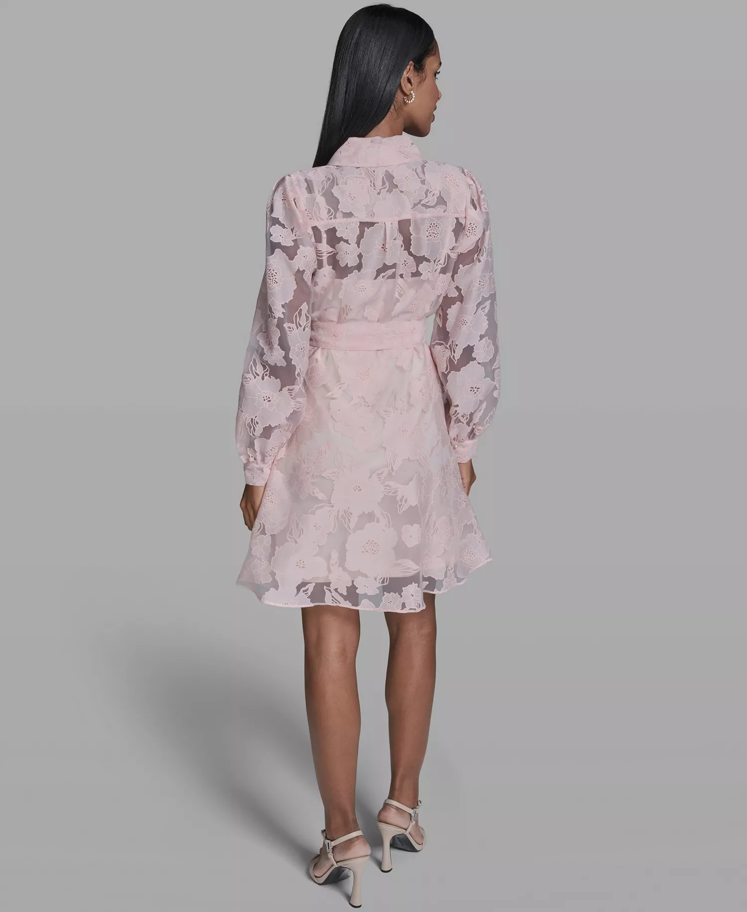 Women's Floral Collared Shirt Dress - Pearl Blush - 0