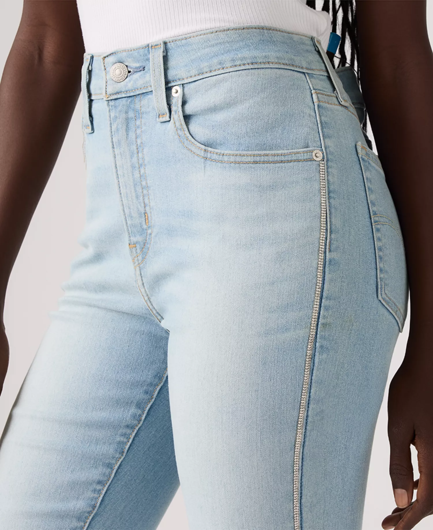 725 Rhinestone High-Waist Classic Stretch Bootcut Jeans - Nostalgic Night Stripe - 25