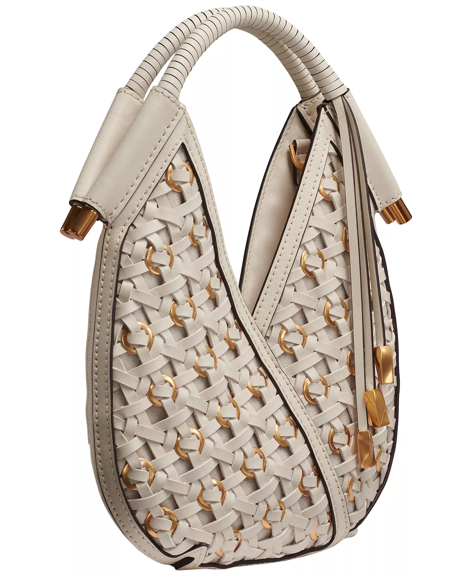 Baldwin Woven Grommet Crossbody Bag - Bone - No Size