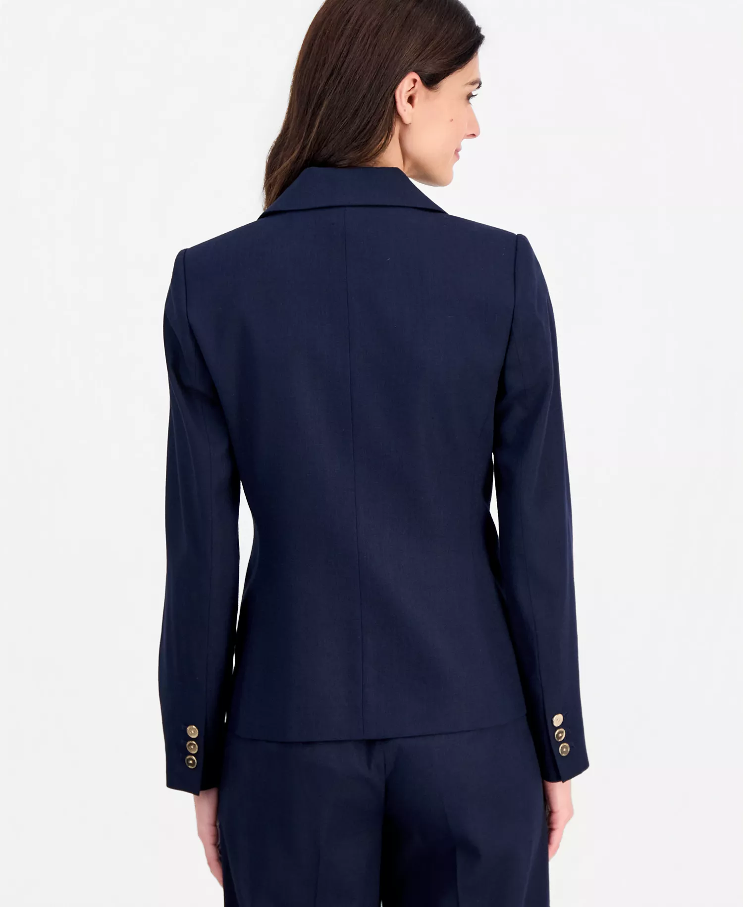 Women's Asymmetric Double-Breasted Blazer - New Navy - 10
