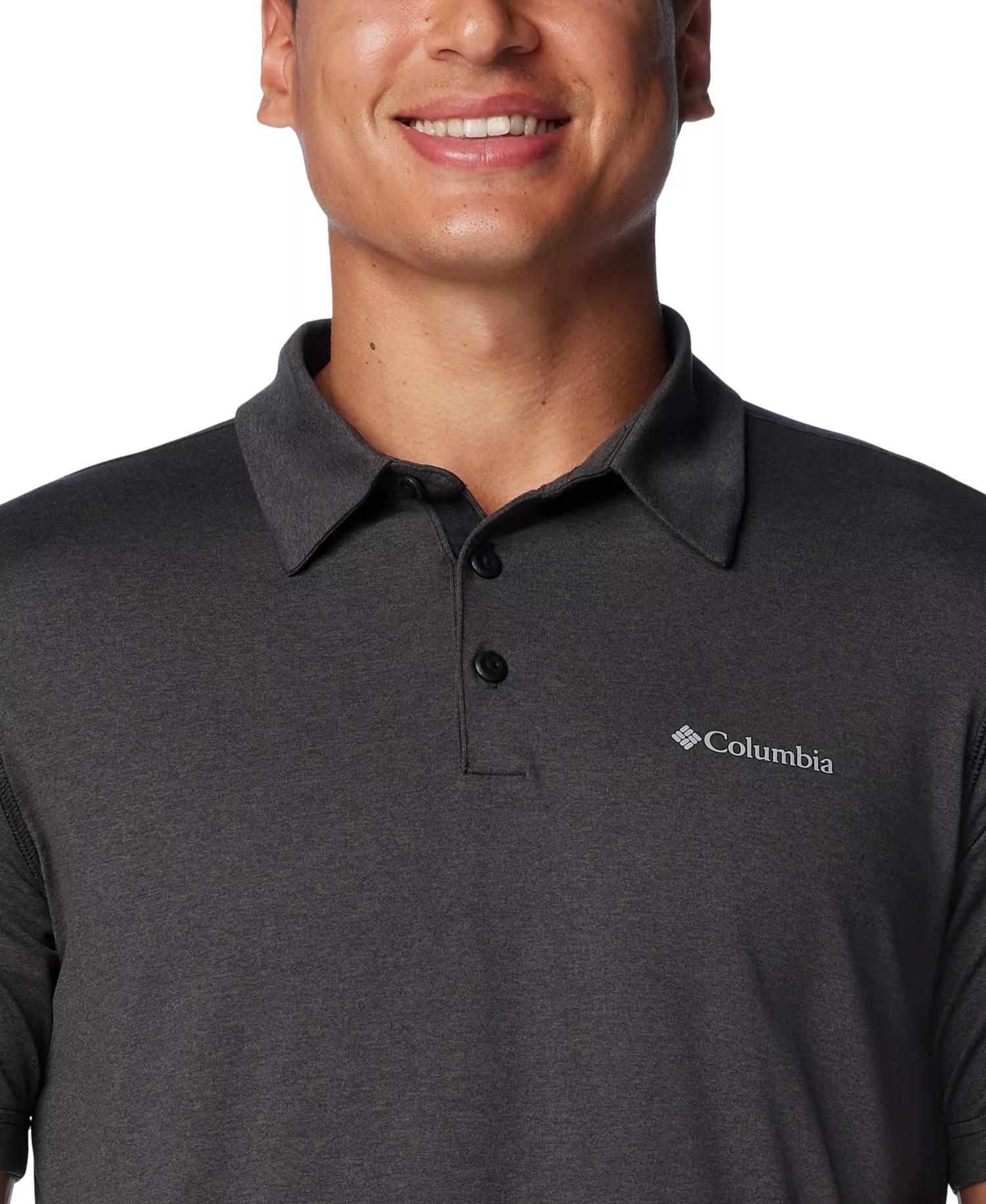 Men's Carter Short Sleeve Performance Crest Polo - Black - L