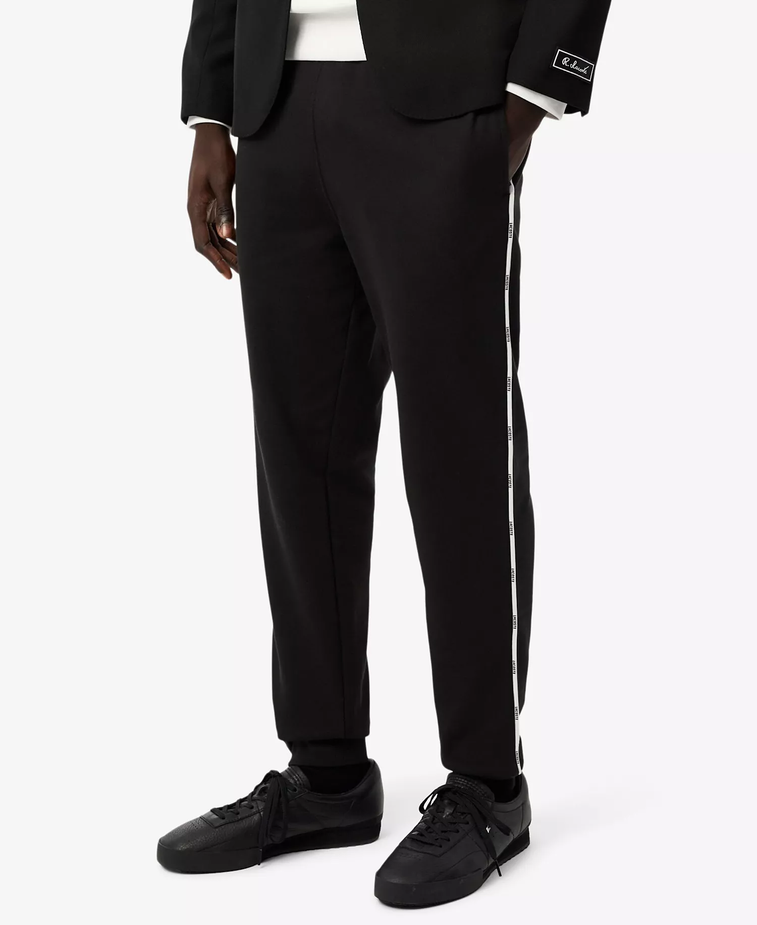 Men's Tapered Fit Tracksuit Trousers - Black - 2XL