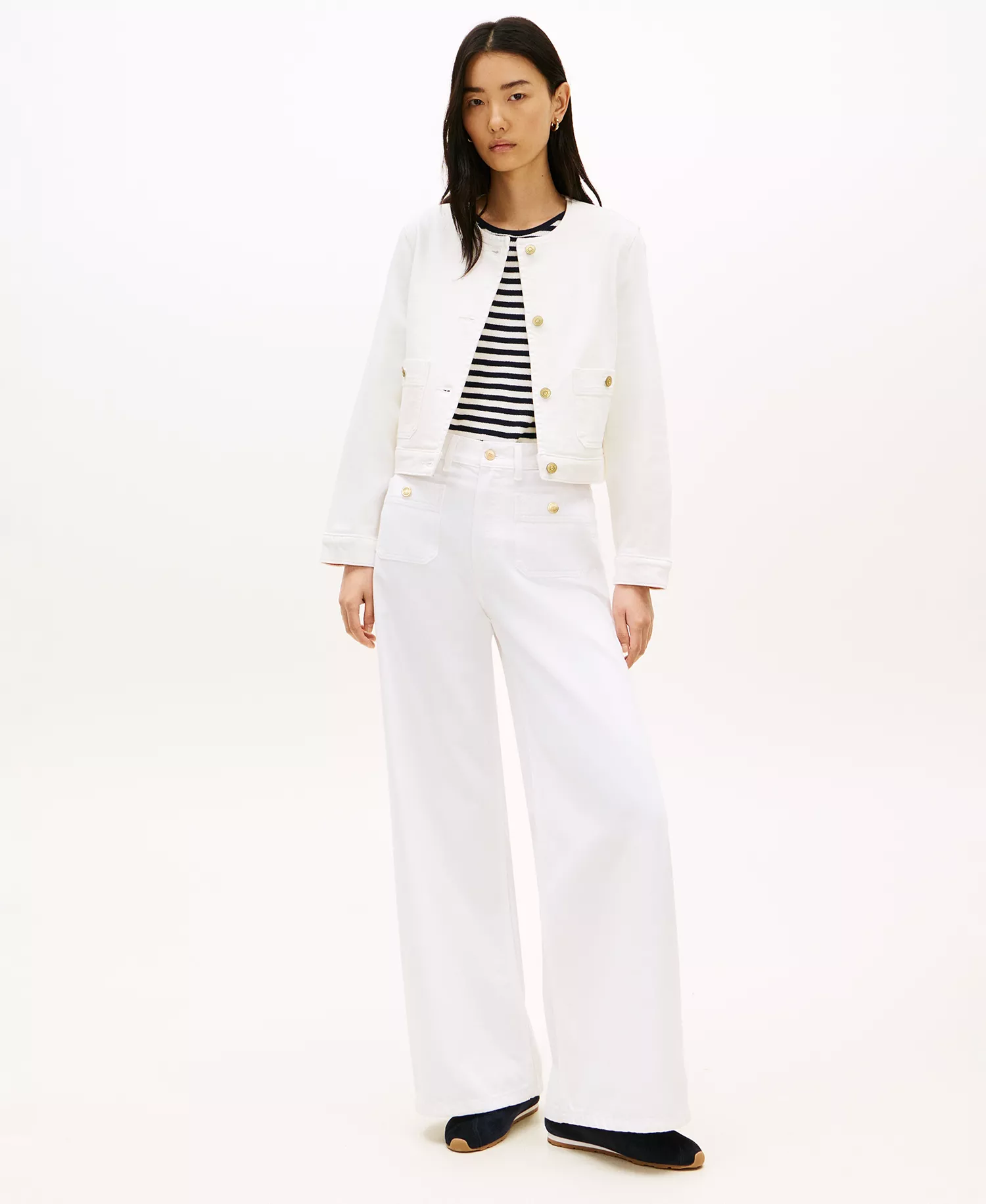 Women’s Denim Button-Front Jacket - Tommy Hilfiger Optic White - 10