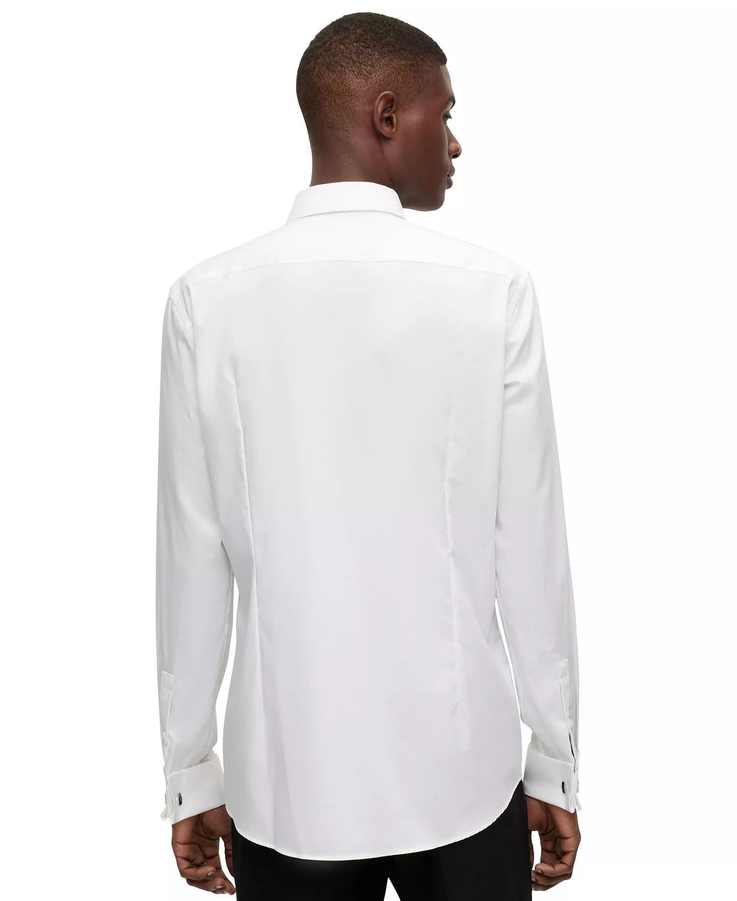 Men's Slim-Fit Easy-Iron Poplin Dress Shirt - White - 14.5