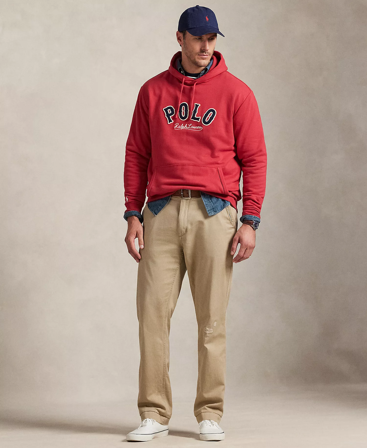 Men's Big & Tall Graphic Hooded Sweatshirt - Sunrise Red - 2LT