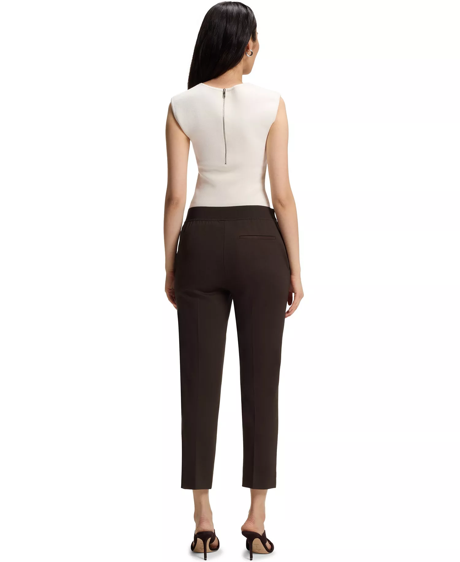 BOSS by Women's Stretch Jersey Slim-Fit Pants - Dark Brown - 0