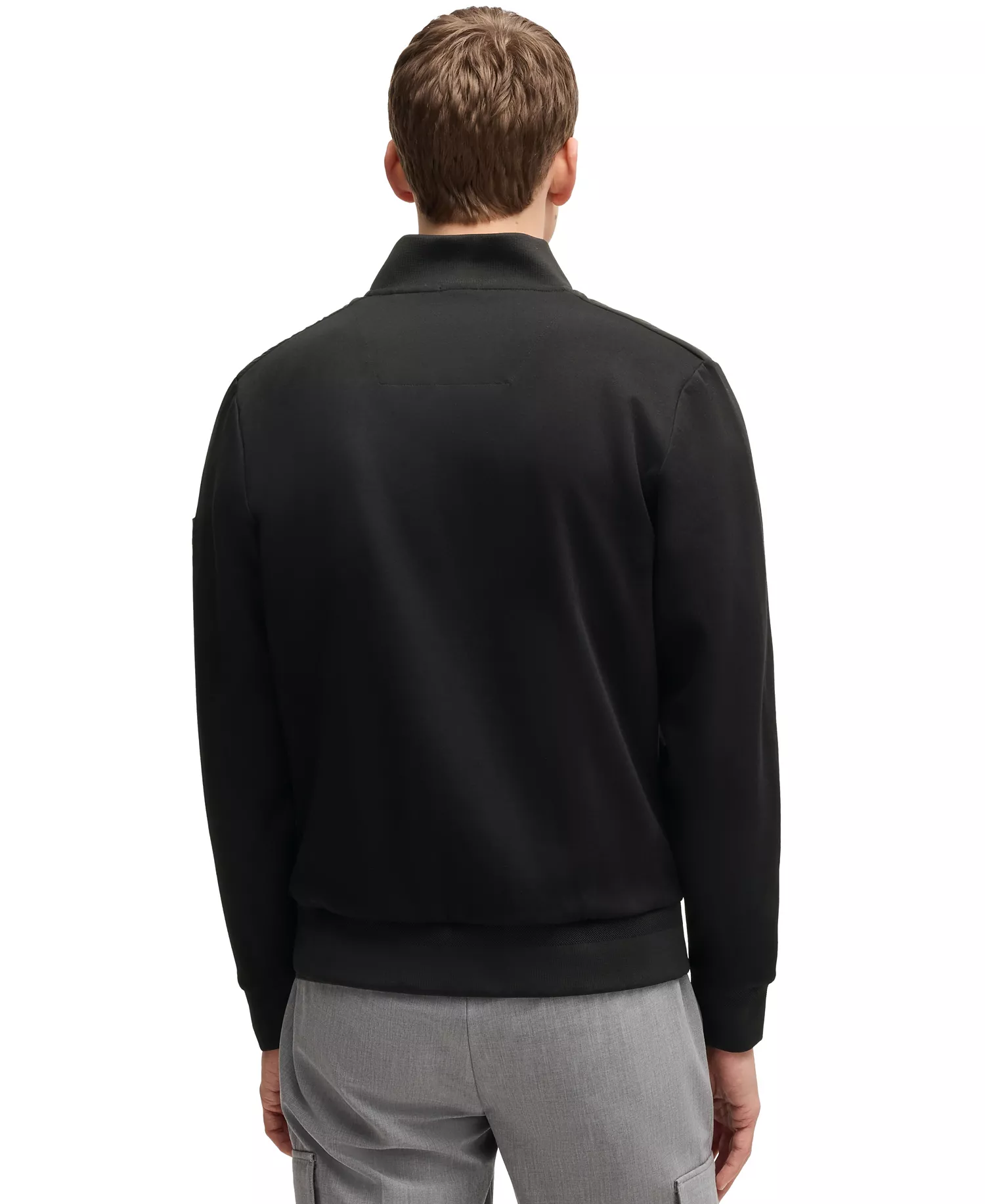 Men's Cotton-Blend Zip-Up Padded Jacket - Black - L