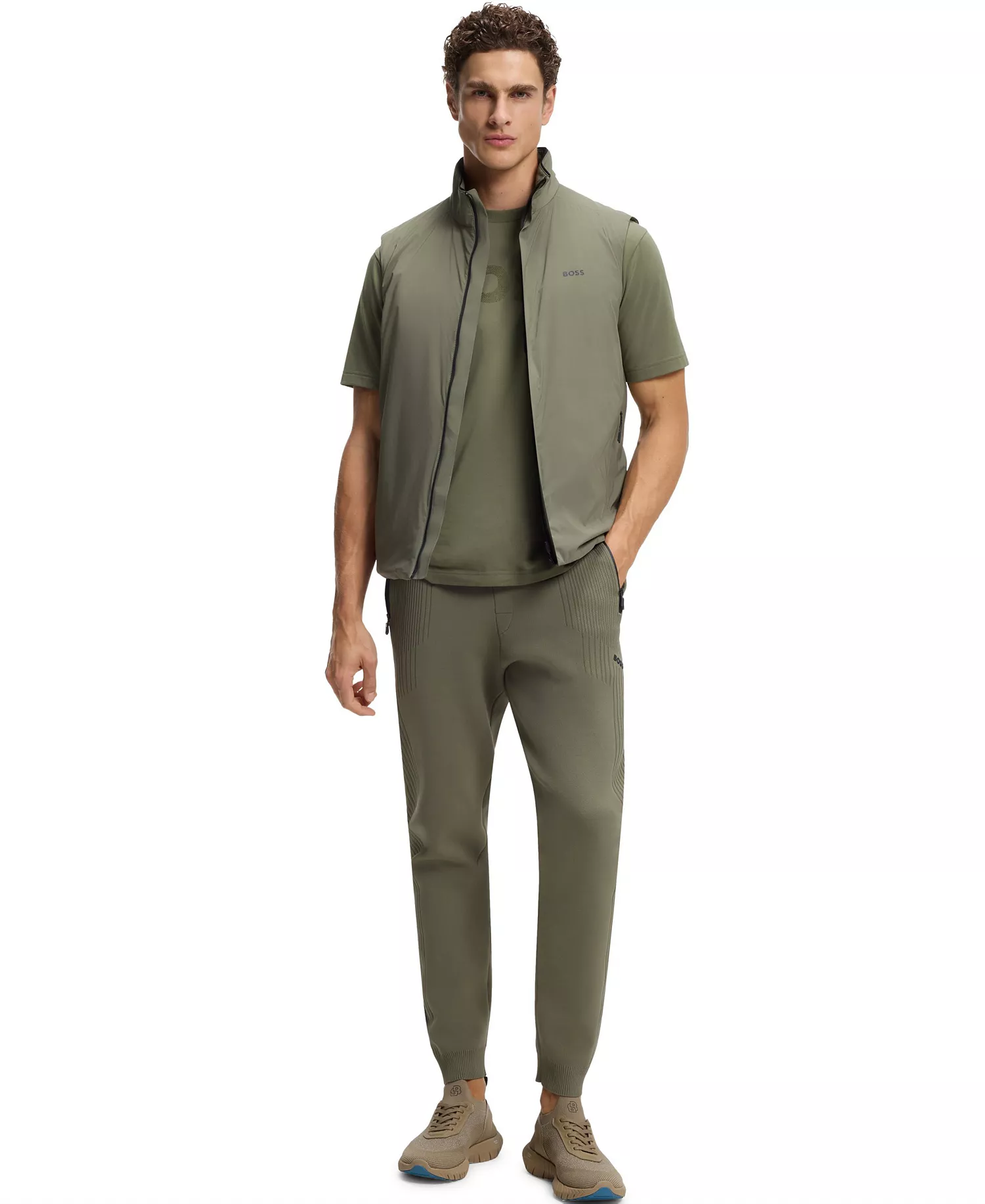 Men's Stretch Cotton Relaxed-Fit T-Shirt - Dark Beige - 2XL