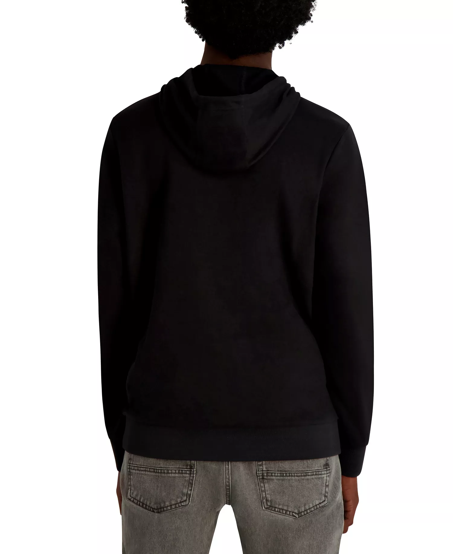 Men's French Terry Graffiti Texture Hoodie - Black - 2XL