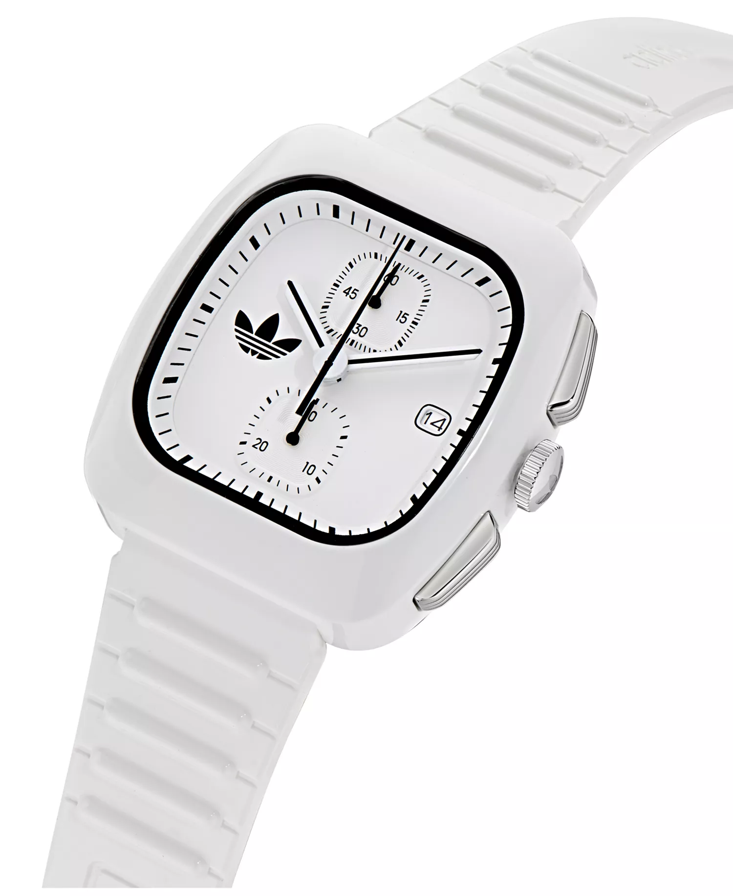 Unisex Chronograph White Polyurethane Watch, 39mm - White - No Size