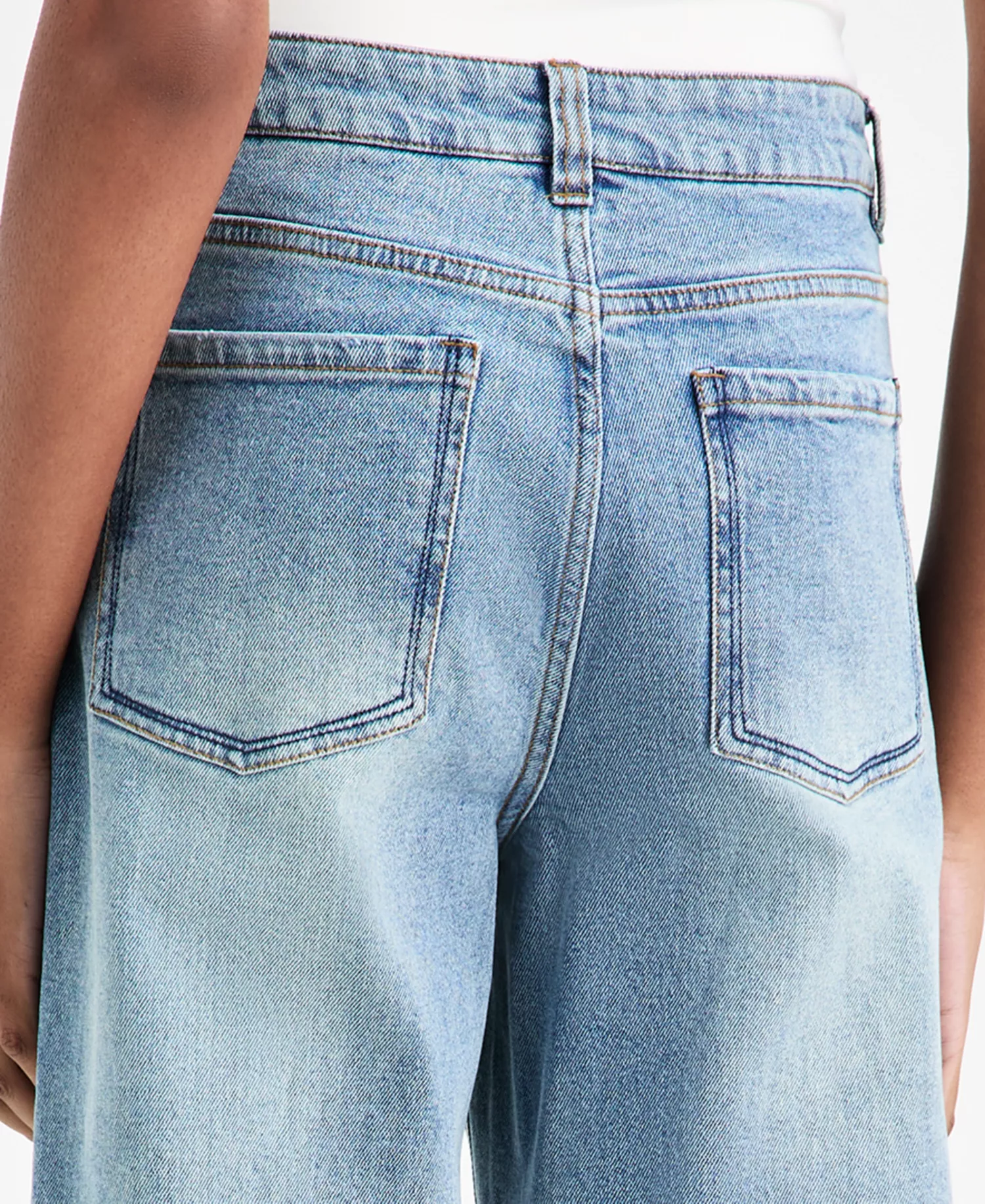 Women's Rhinestone Embellished Wide-Leg Jeans, Macy's Exclusive - Light Wash - M