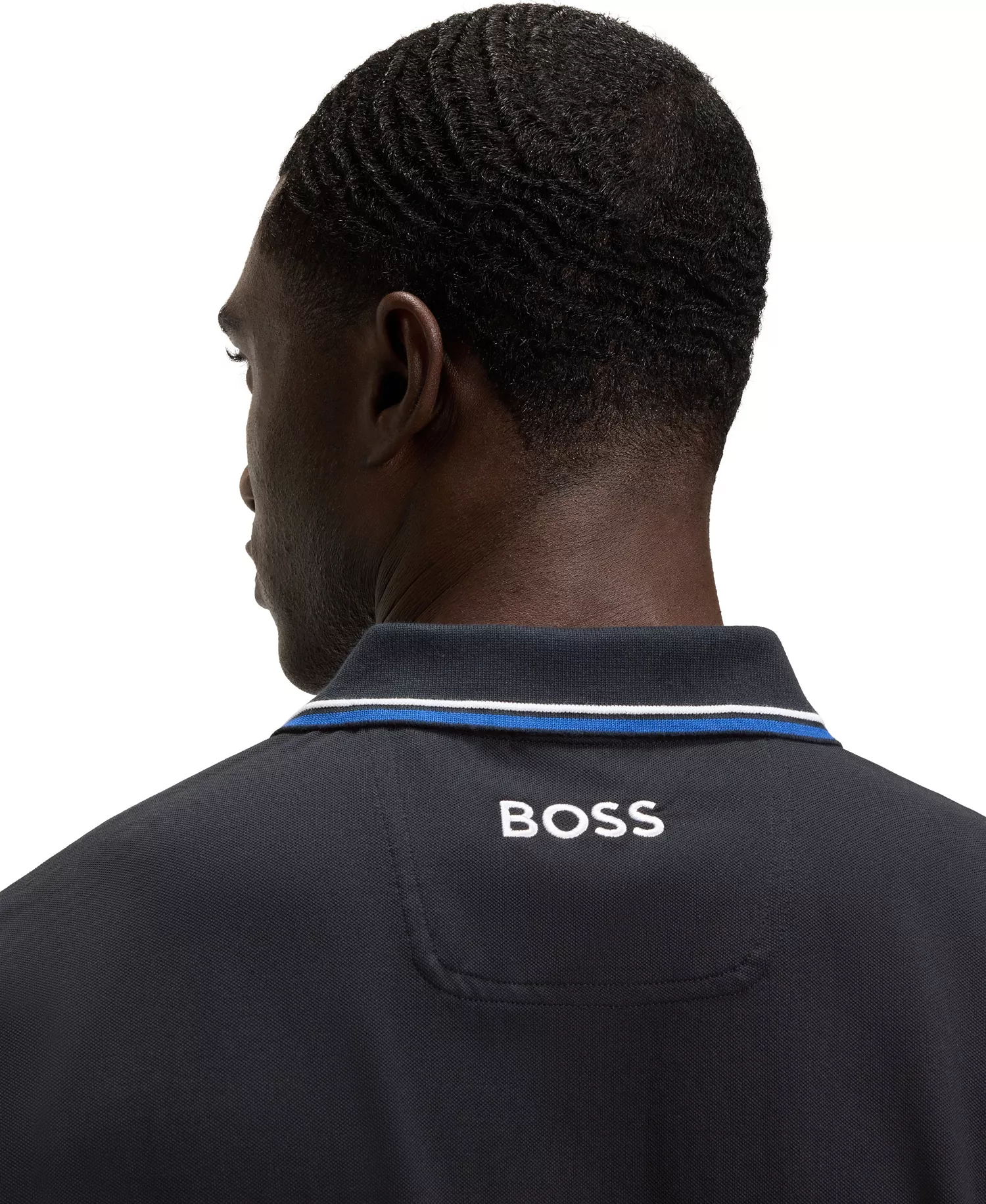 Men's Cotton-Blend Polo Shirt - Dark Blue - L