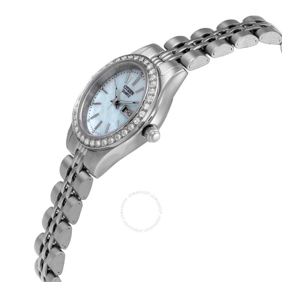 Citizen Quartz Crystal Blue Dial Ladies Watch