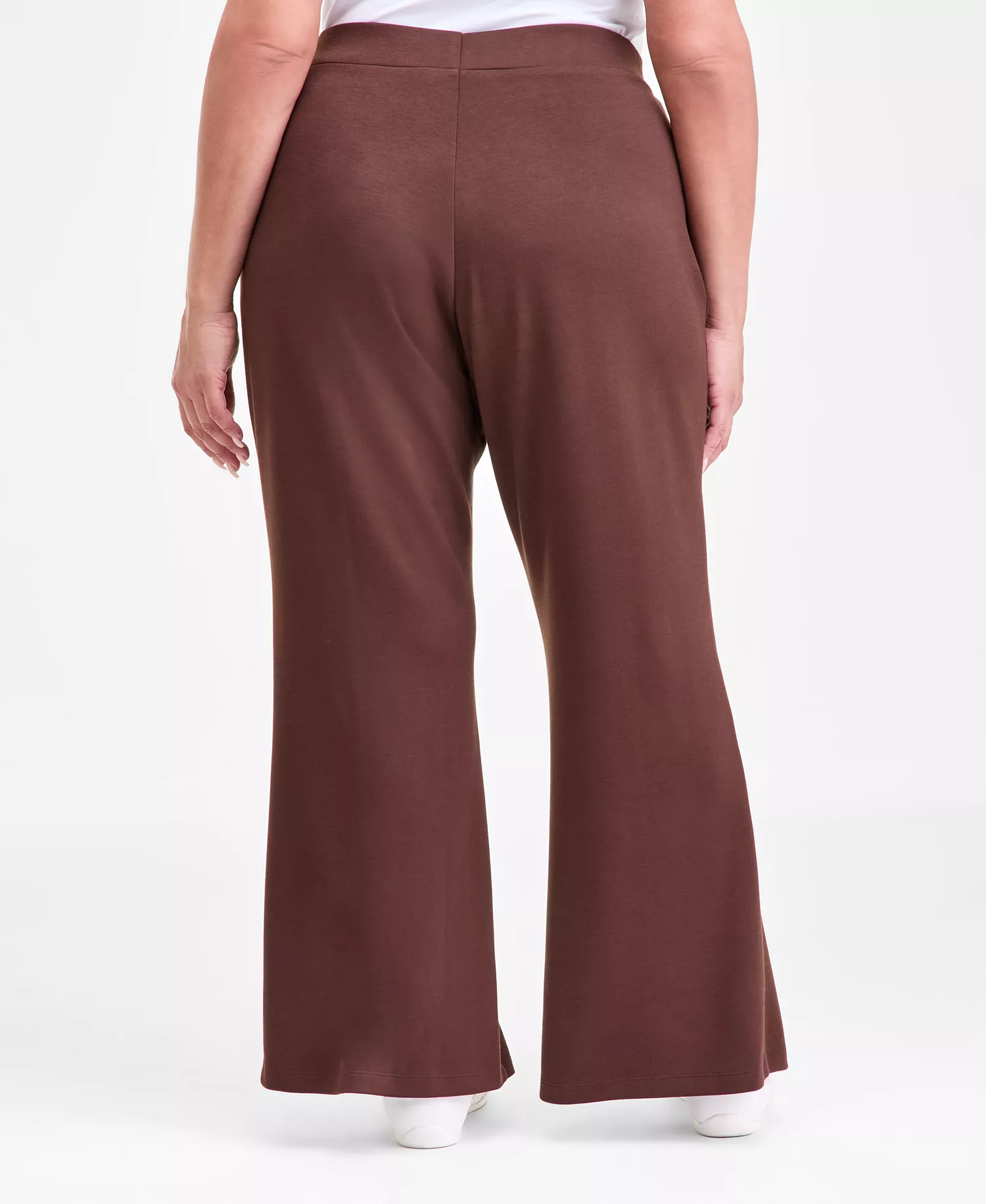 Plus Size Pull-On Split-Hem Flare Sweatpants, Macy's Exclusive - Coco Oak - 0X