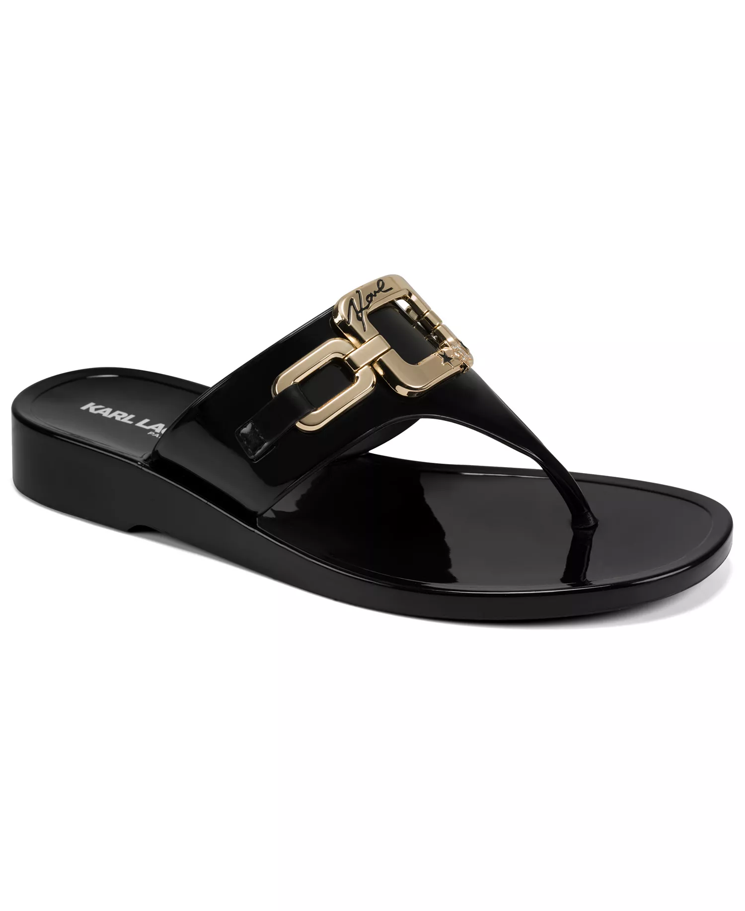 Women's Vardice Jelly Slip-On Flat Thong Sandals - Black - 10M
