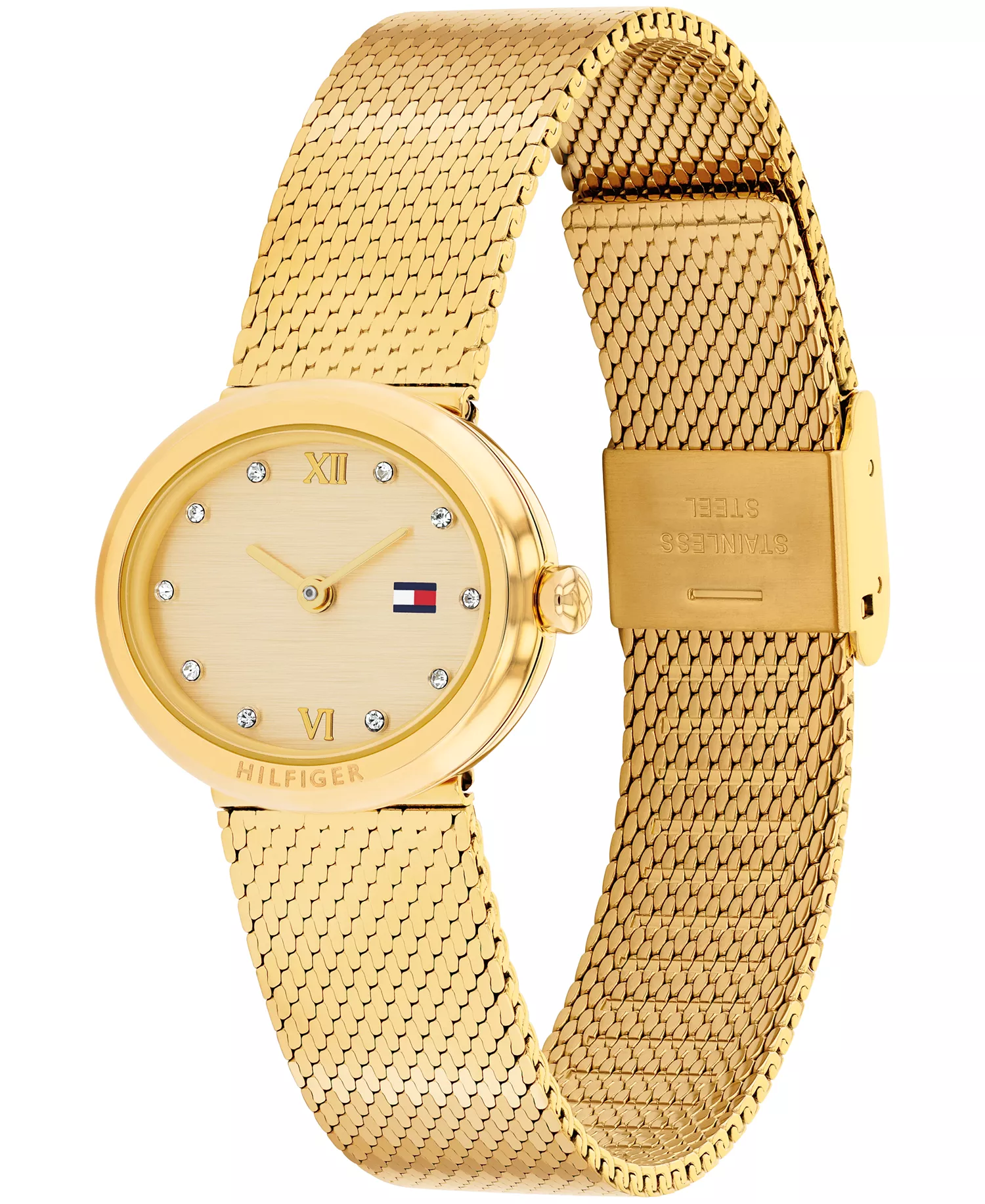 Women's Quartz Gold Tone Stainless Steel Mesh Bracelet Watch, 25mm - Gold - 25