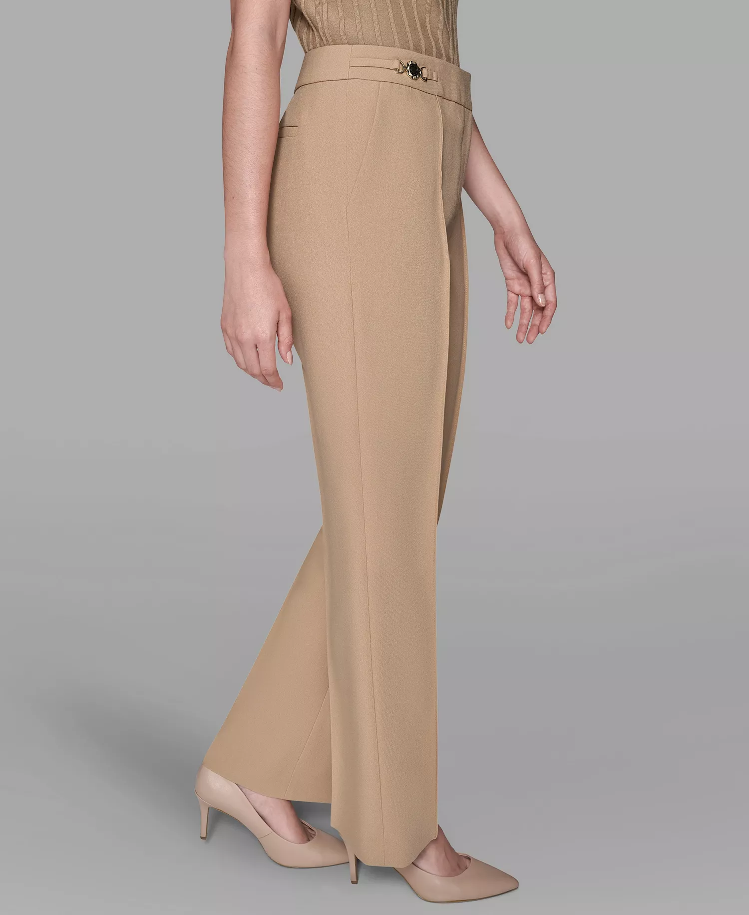 Women's Invisible Zipper Wide-Leg Ankle Pants - Cartouche - 10