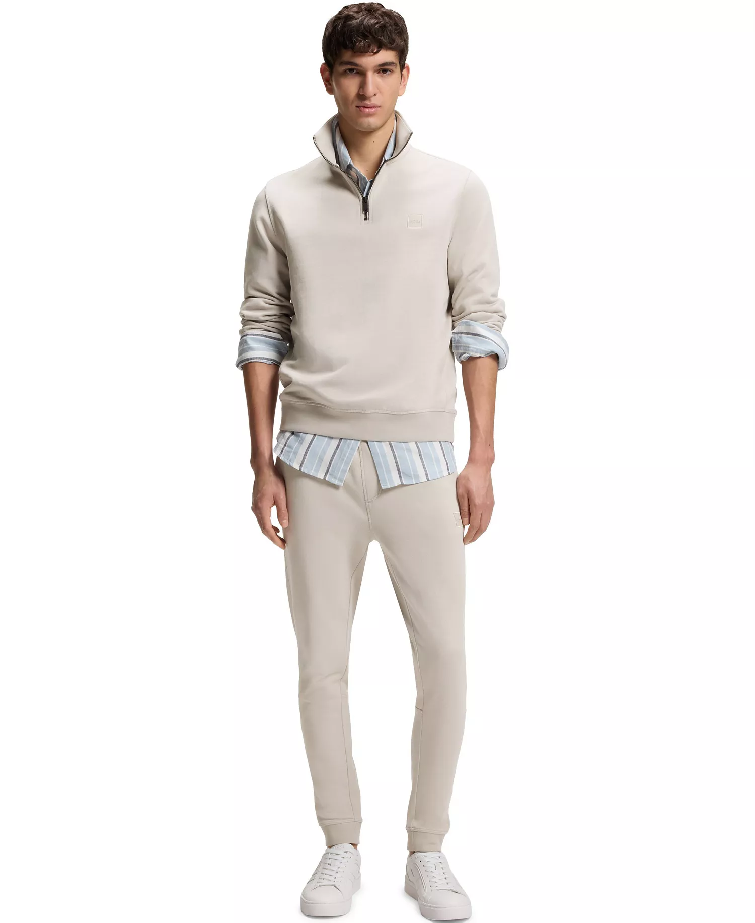 Men's Cotton-Terry Logo Patch Tracksuit Bottoms Pants - Open Gray - 2XL