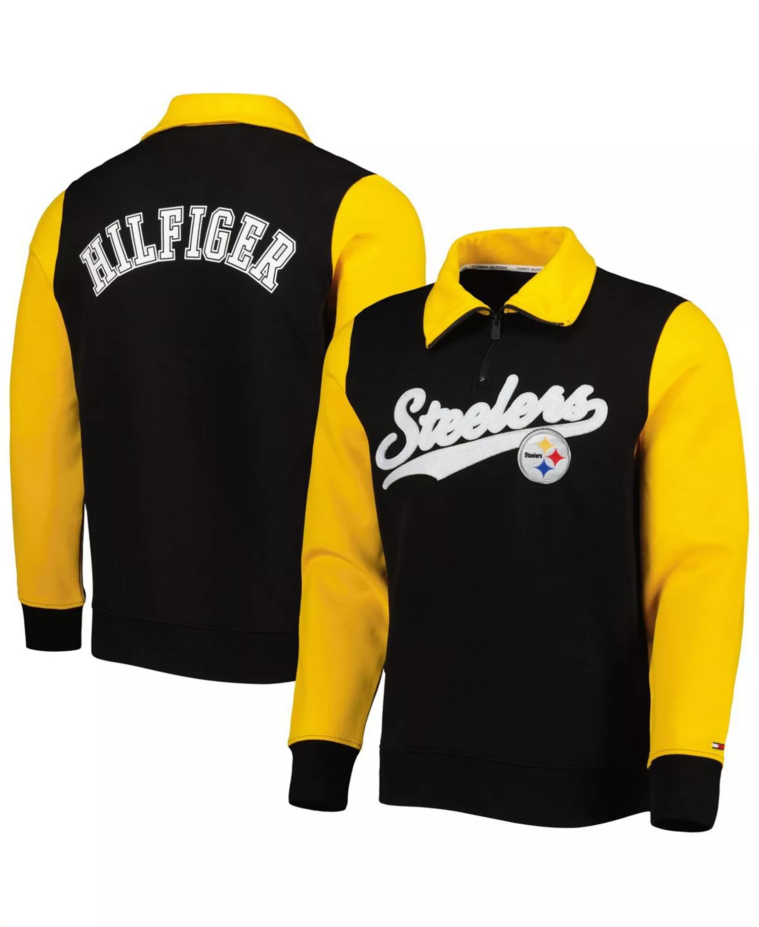 Men's Black, Gold Pittsburgh Steelers Aiden Quarter-Zip Top - Black, Gold - L