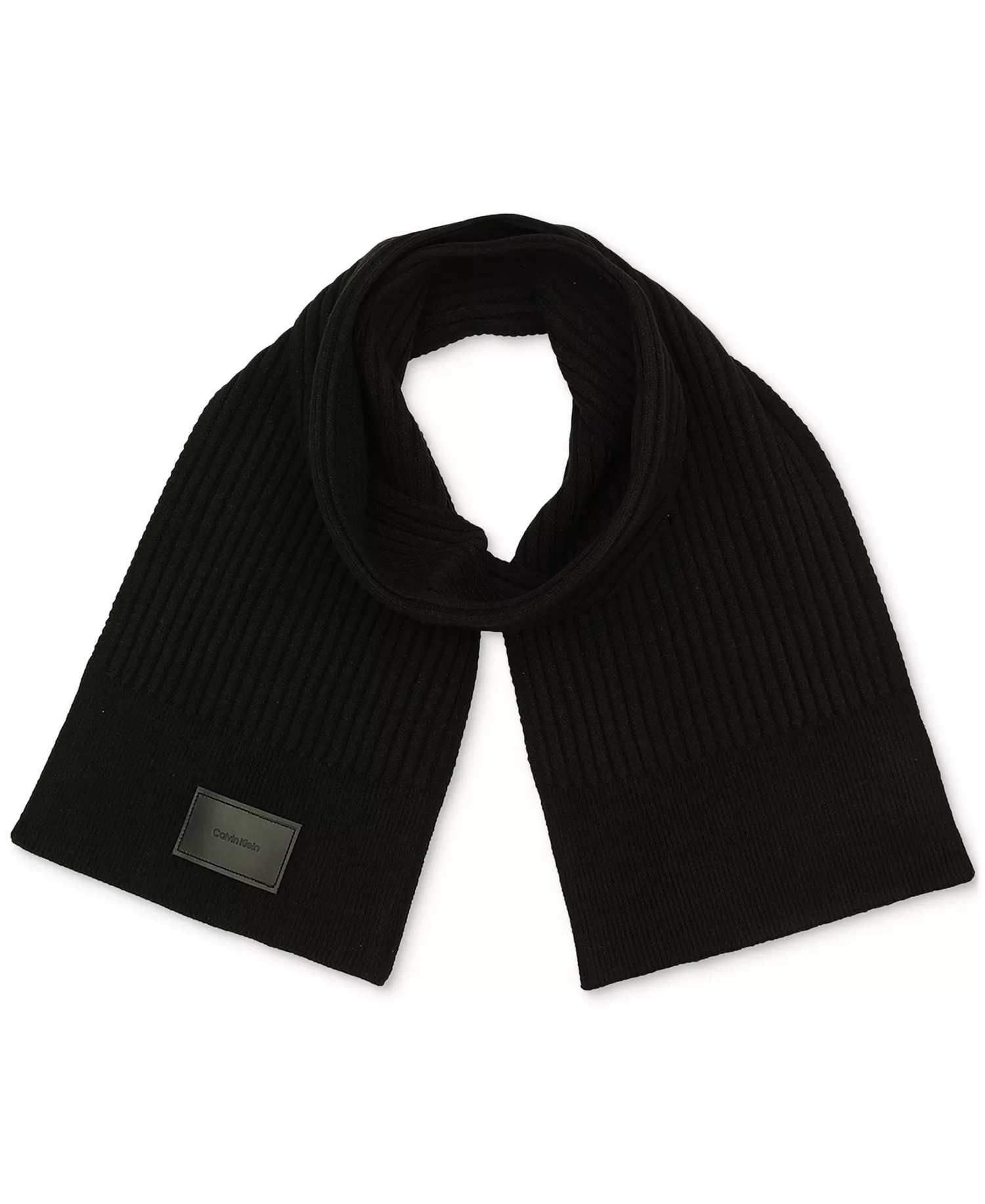 Men's Mixed Stitch Scarf - Black - ONE SIZE