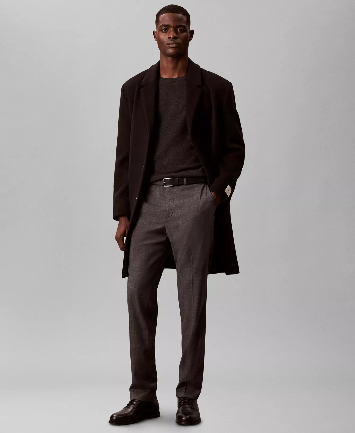 Men's Slim-Fit Check Trouser Pants - Charcoal Heather - 31x30